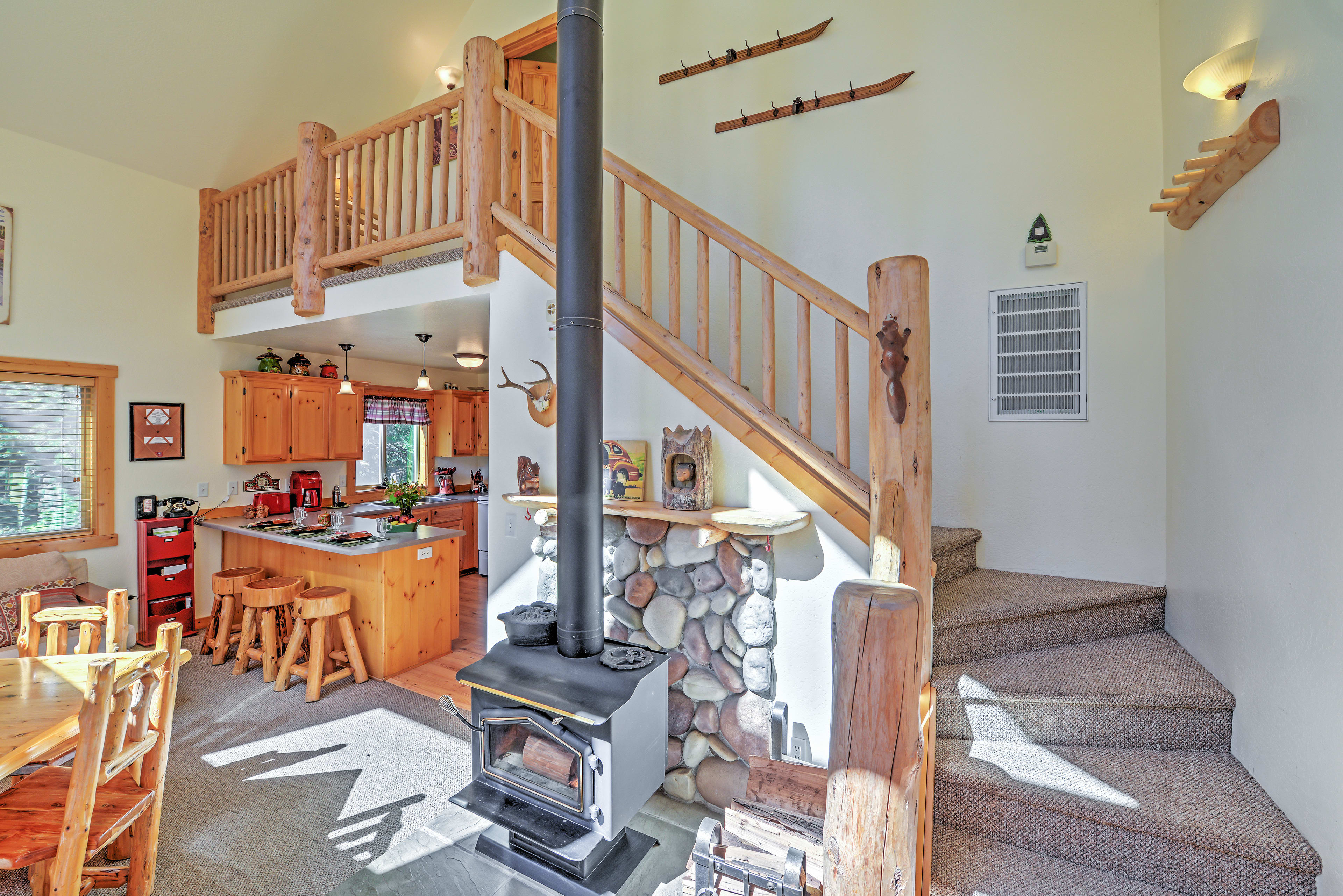 Main Interior Space | Wood-Burning Stove | Dishware & Flatware Provided