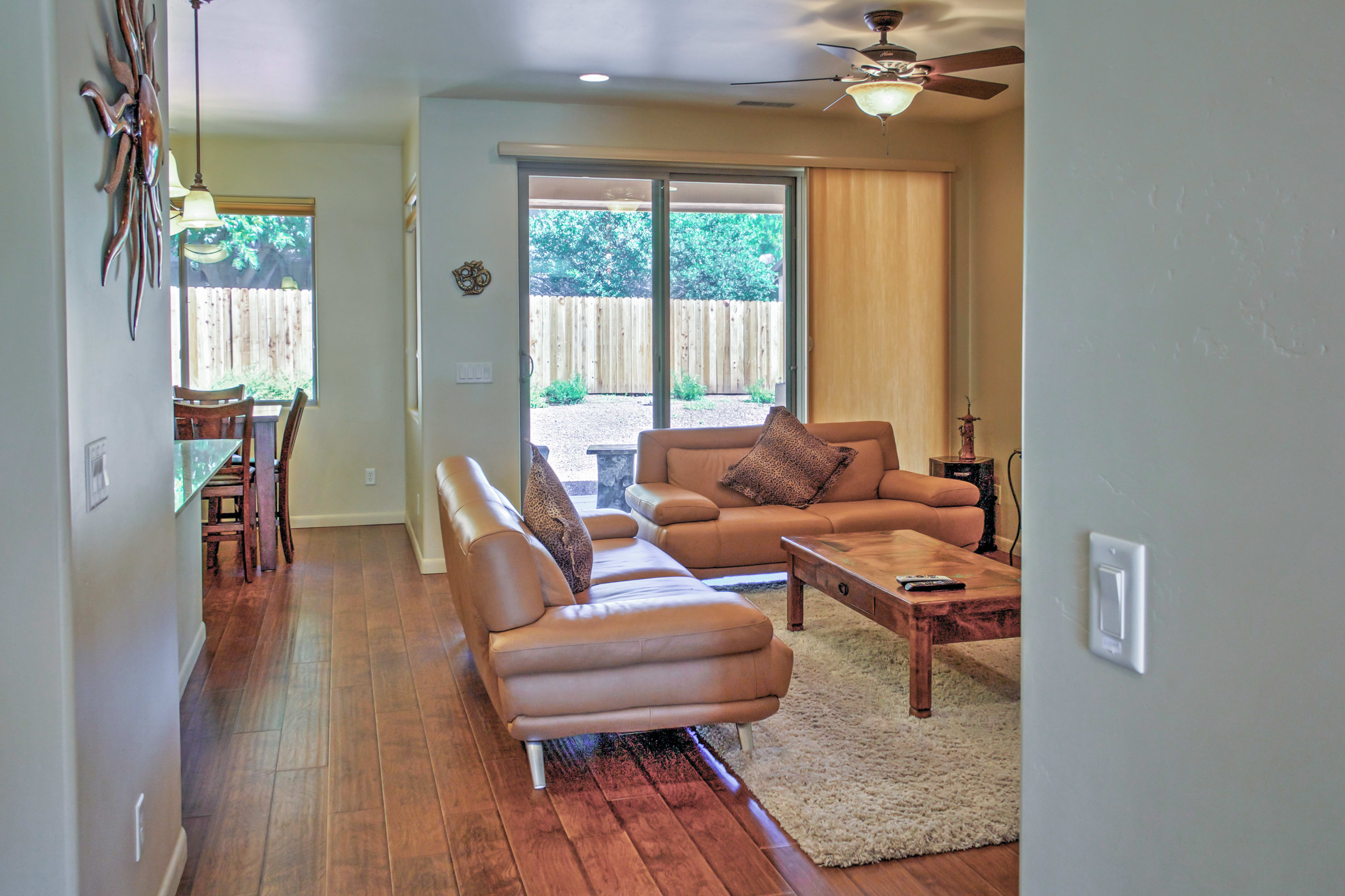 Meditate on the back patio after you sip your morning tea.