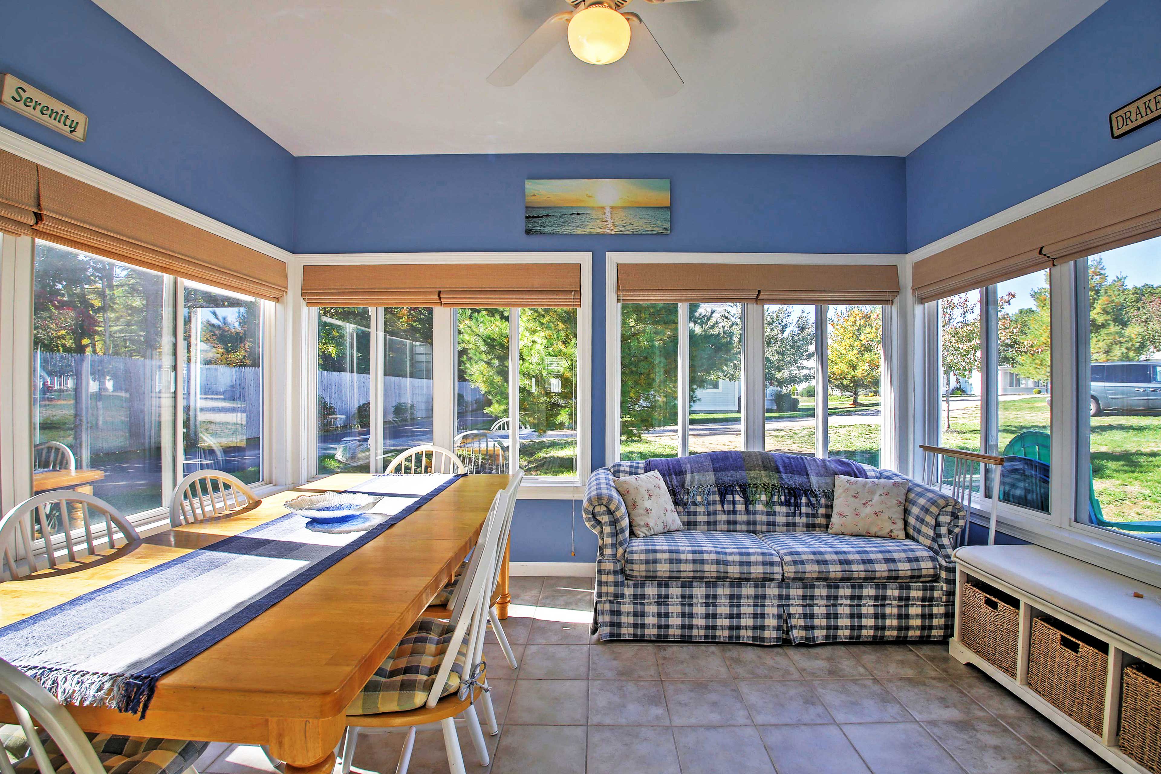 Enjoy home cooked meals in the bright & airy sun room.
