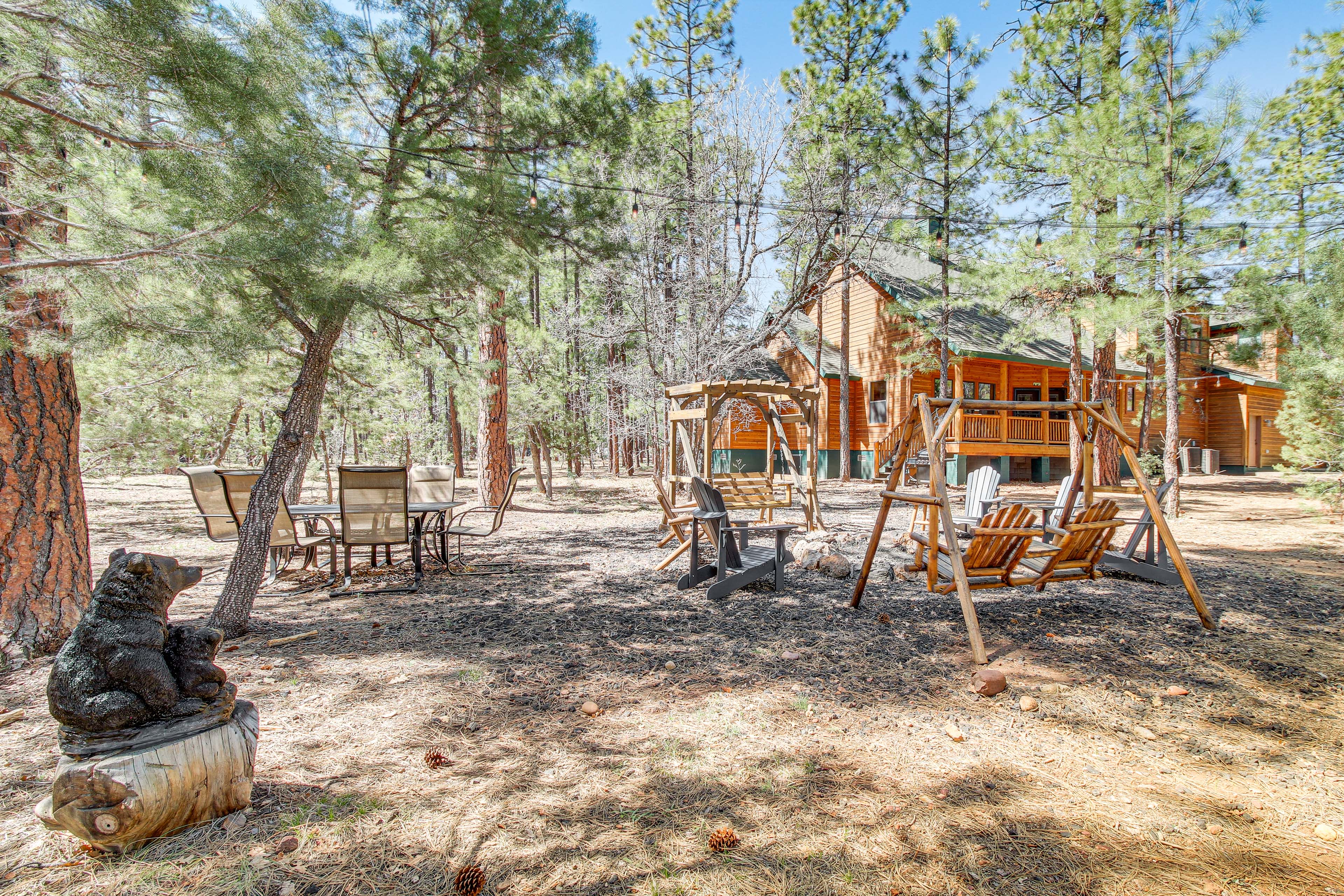 Private Yard | Fire Pit | Ample Outdoor Seating | 3 Acres w/ Forest Views