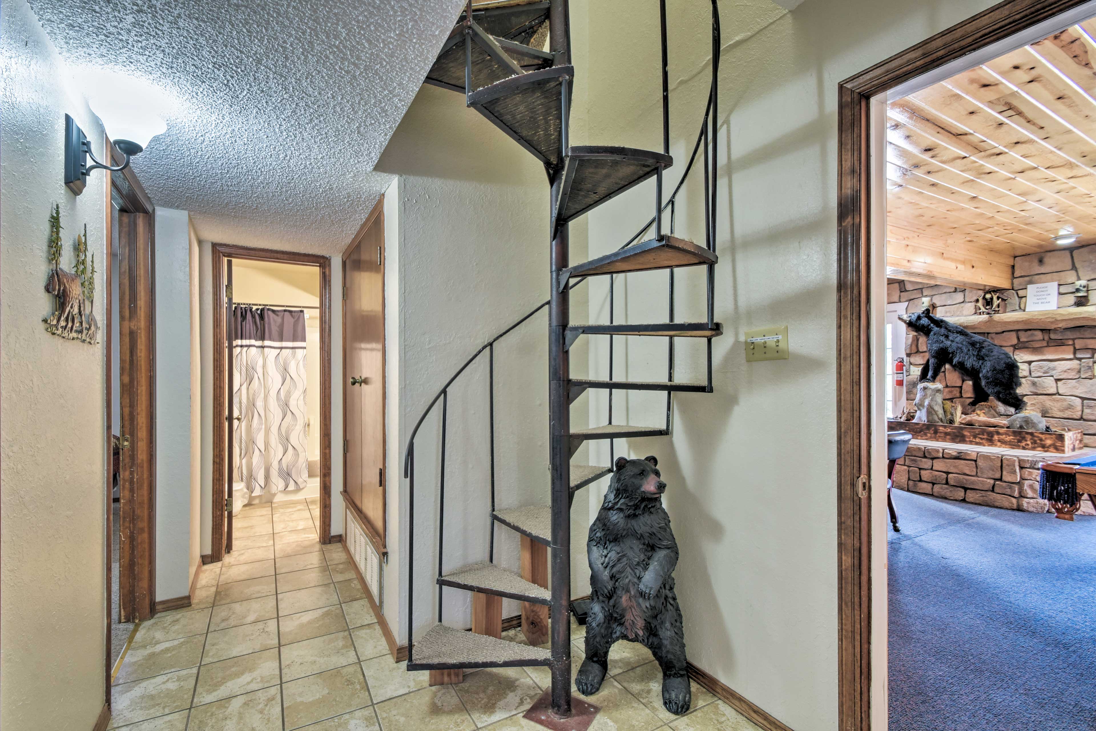 Downstairs Hallway | Lower Level | Steep Spiral Staircase