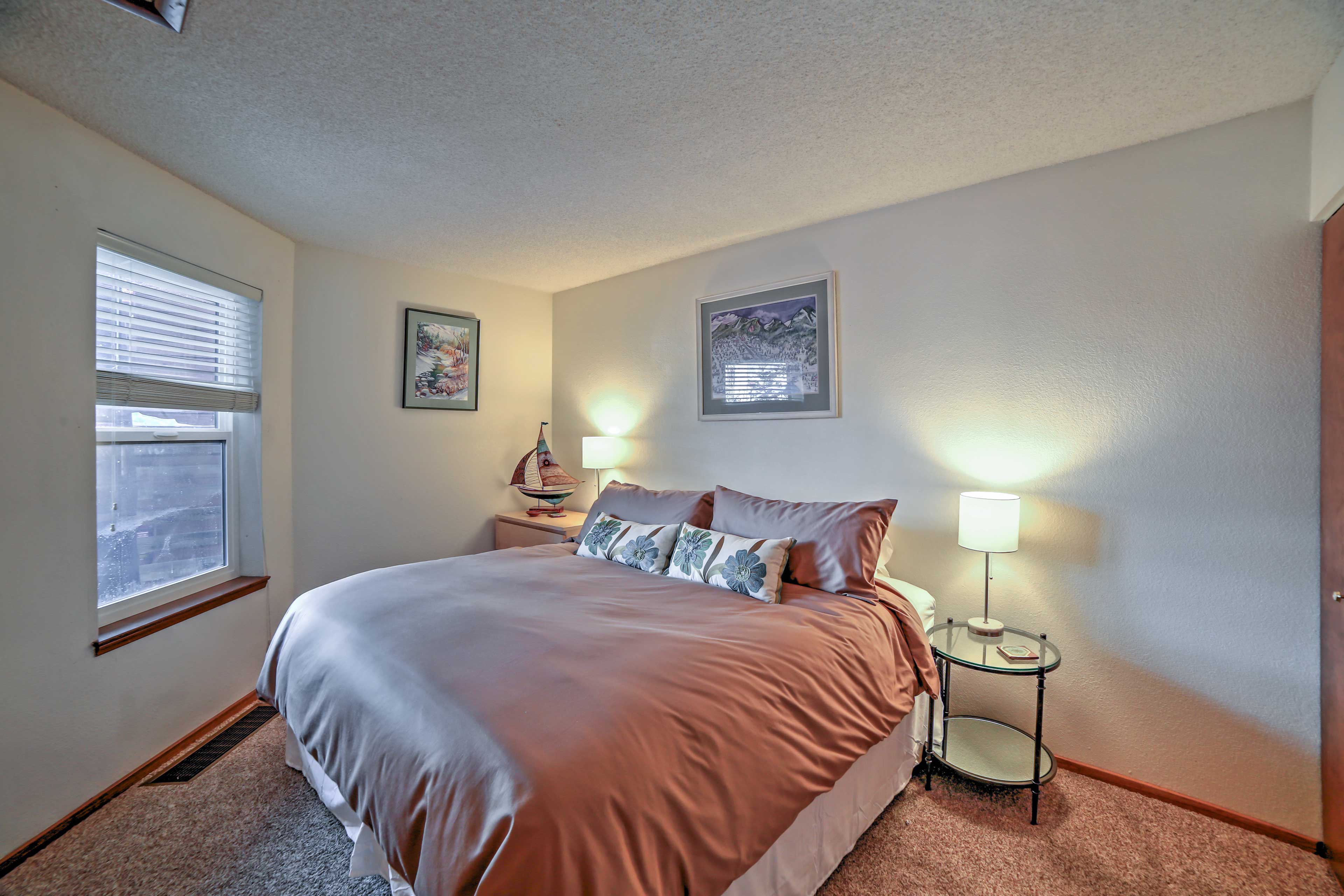 This bedroom offers a  king bed.