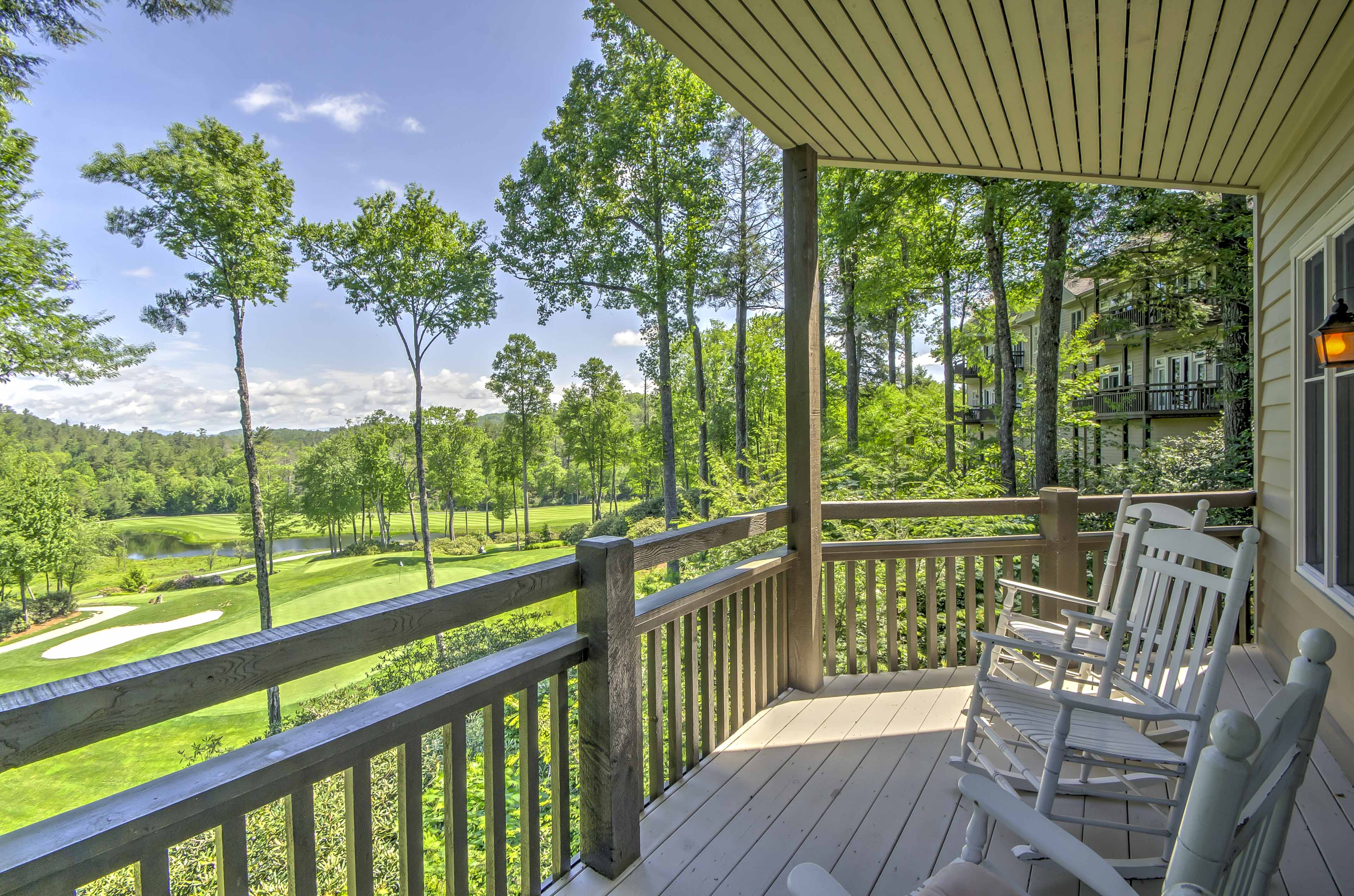 A memorable retreat awaits you at this 3-bedroom, 3-bathroom Highlands vacation rental condo situated on a golf course.