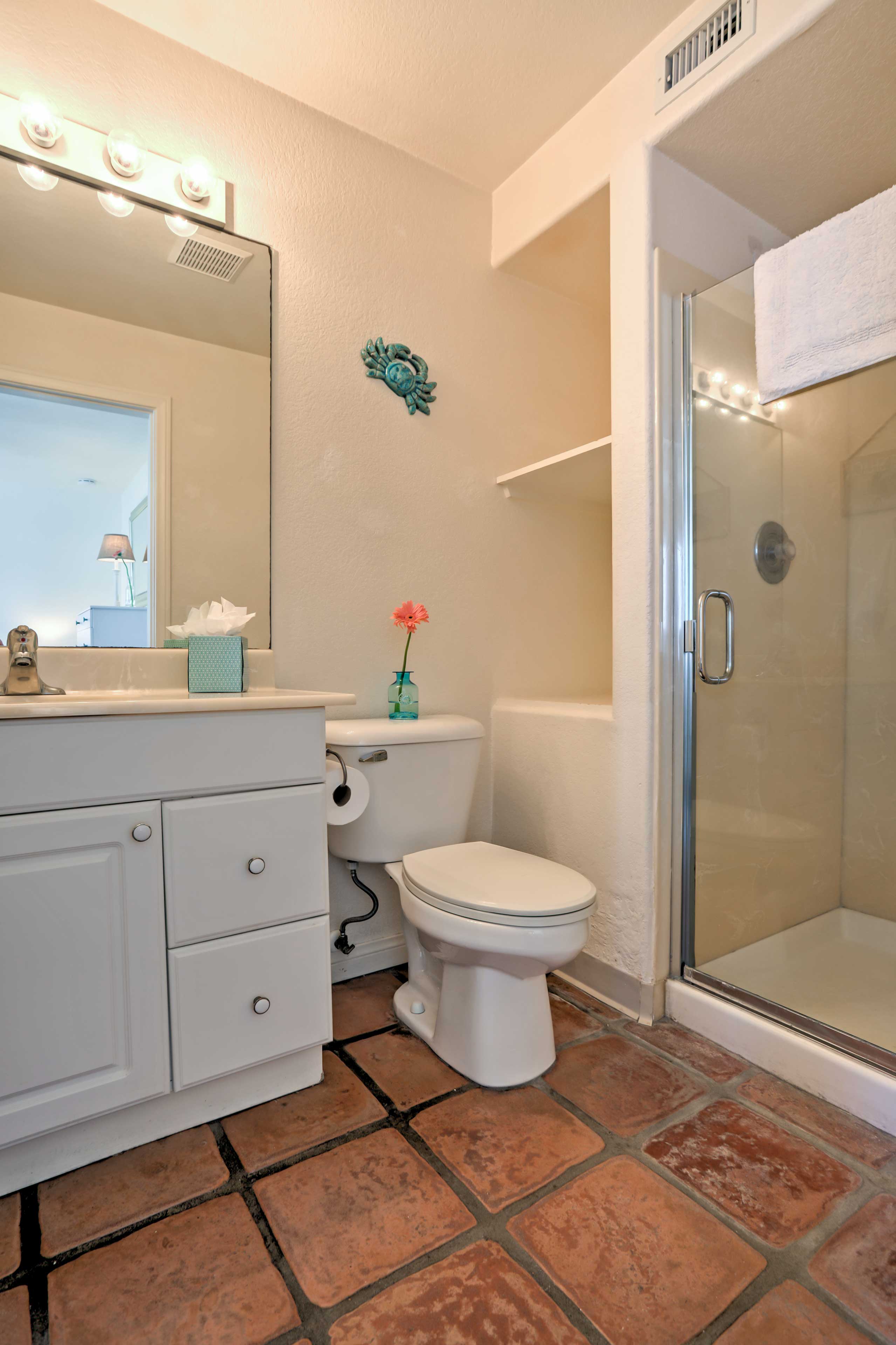 This condo features 3 bathrooms for guests to use throughout their stay.