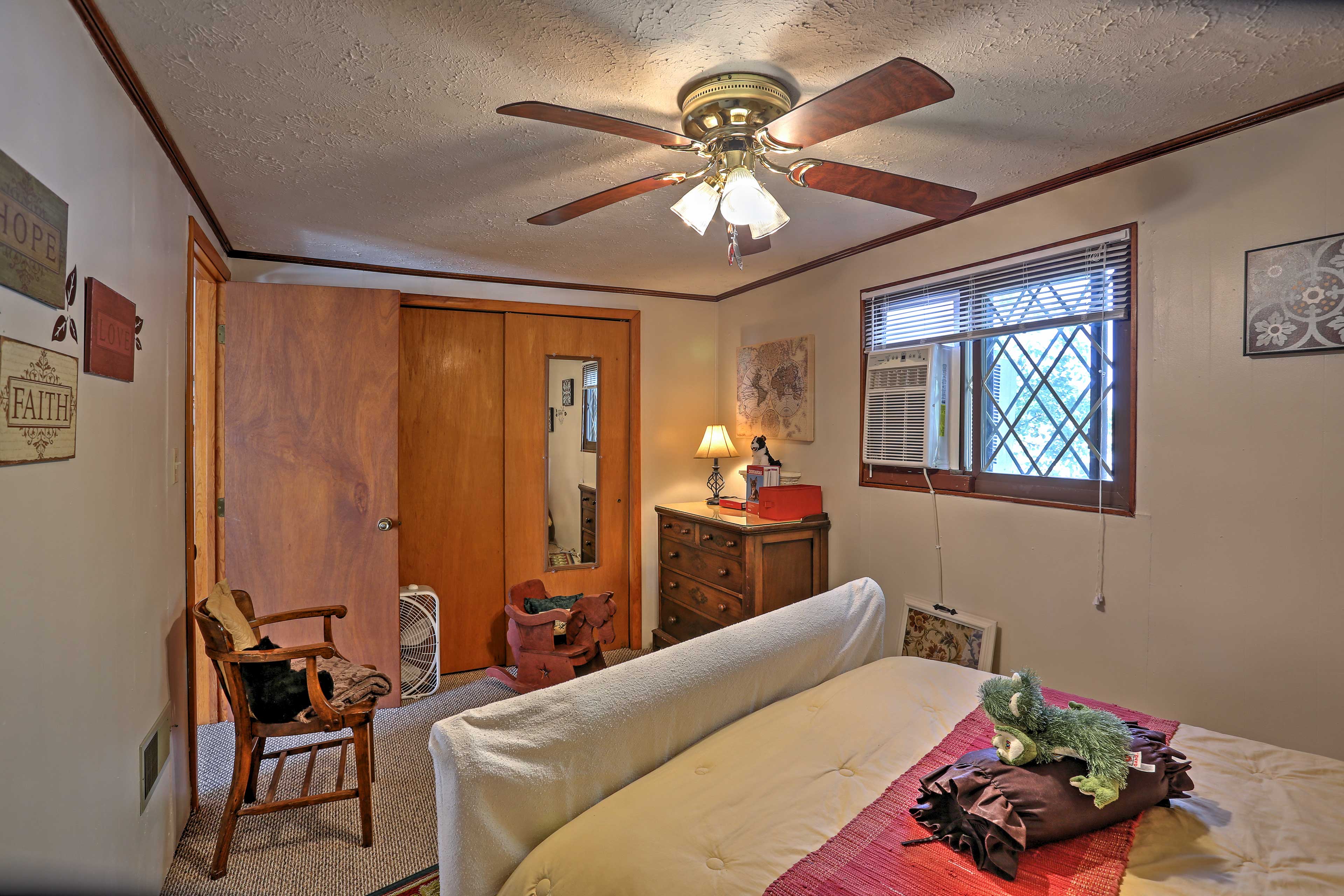 Stay cool while sleeping beneath the ceiling fan.