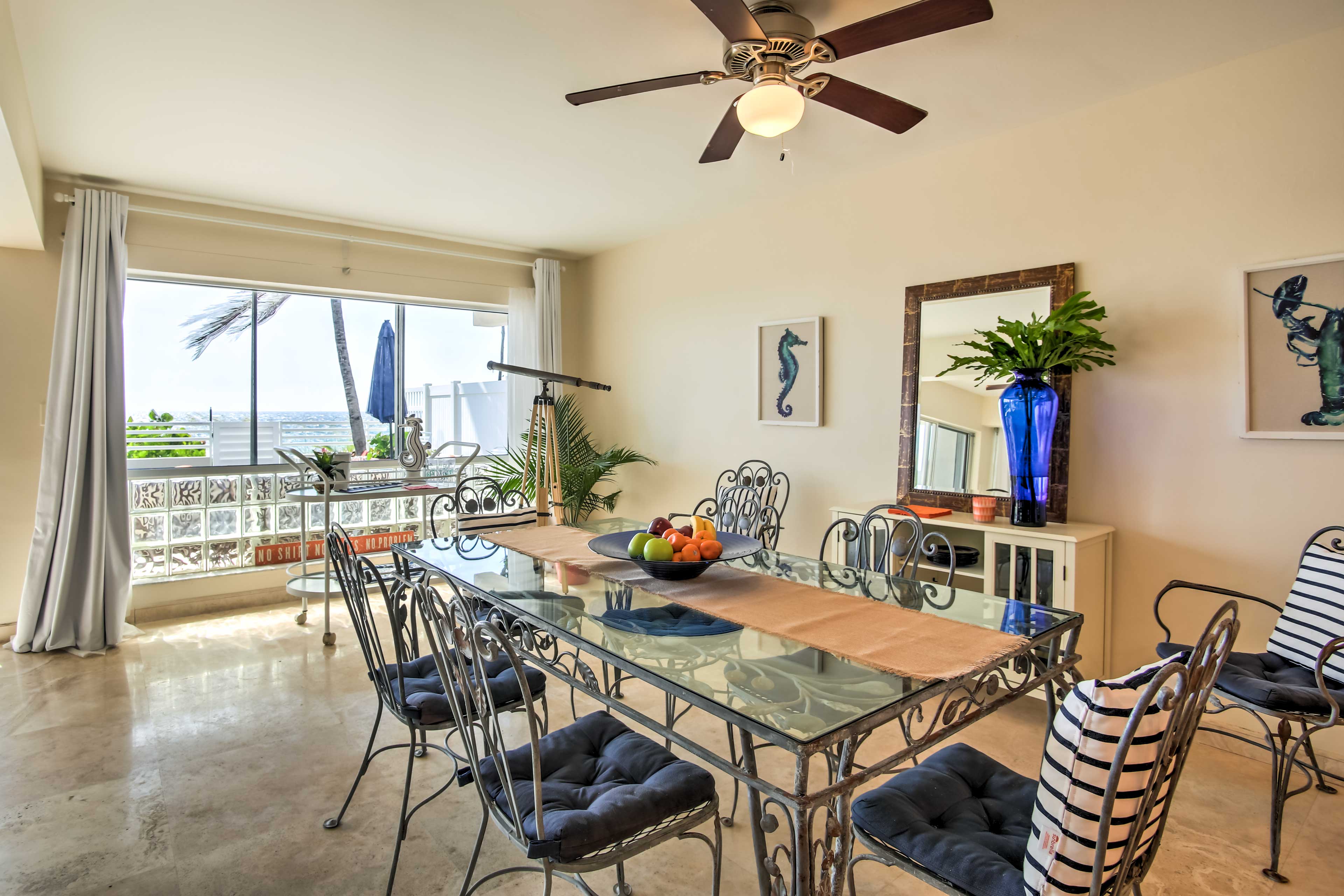 Dining Area | Dishes & Flatware Provided | Ocean Views