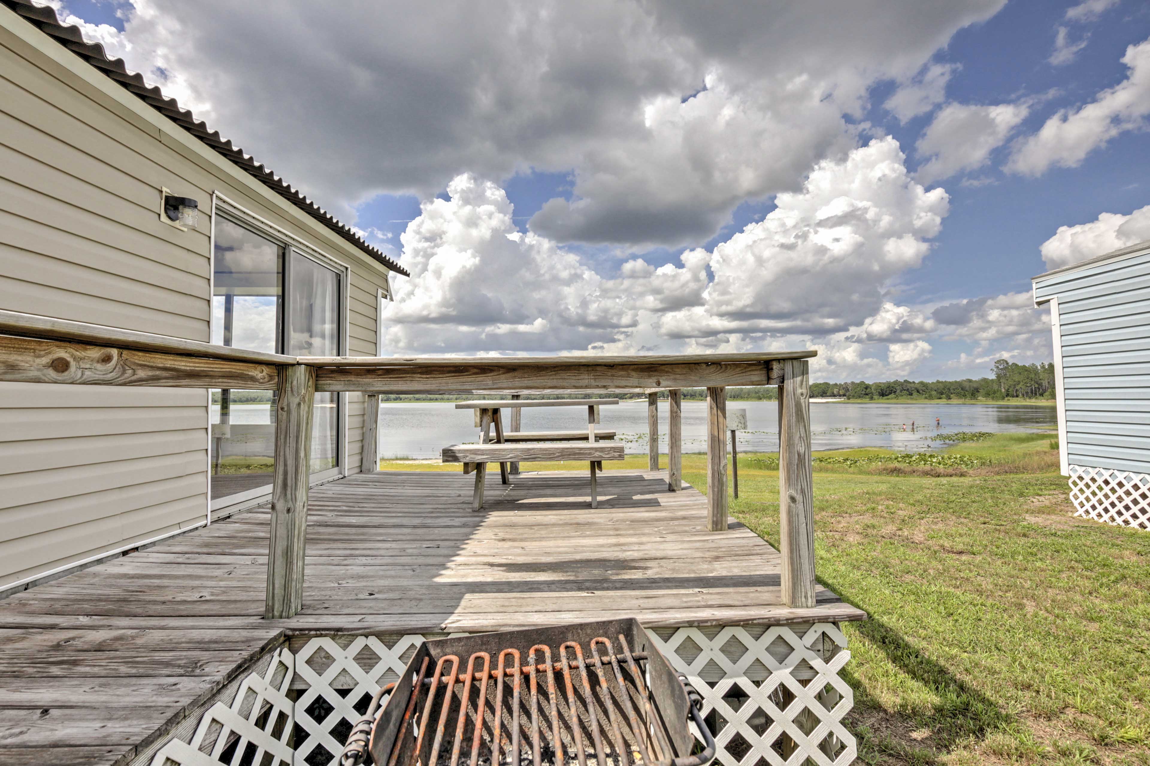 All your worries from the real world will be washed away at this lakeside home.