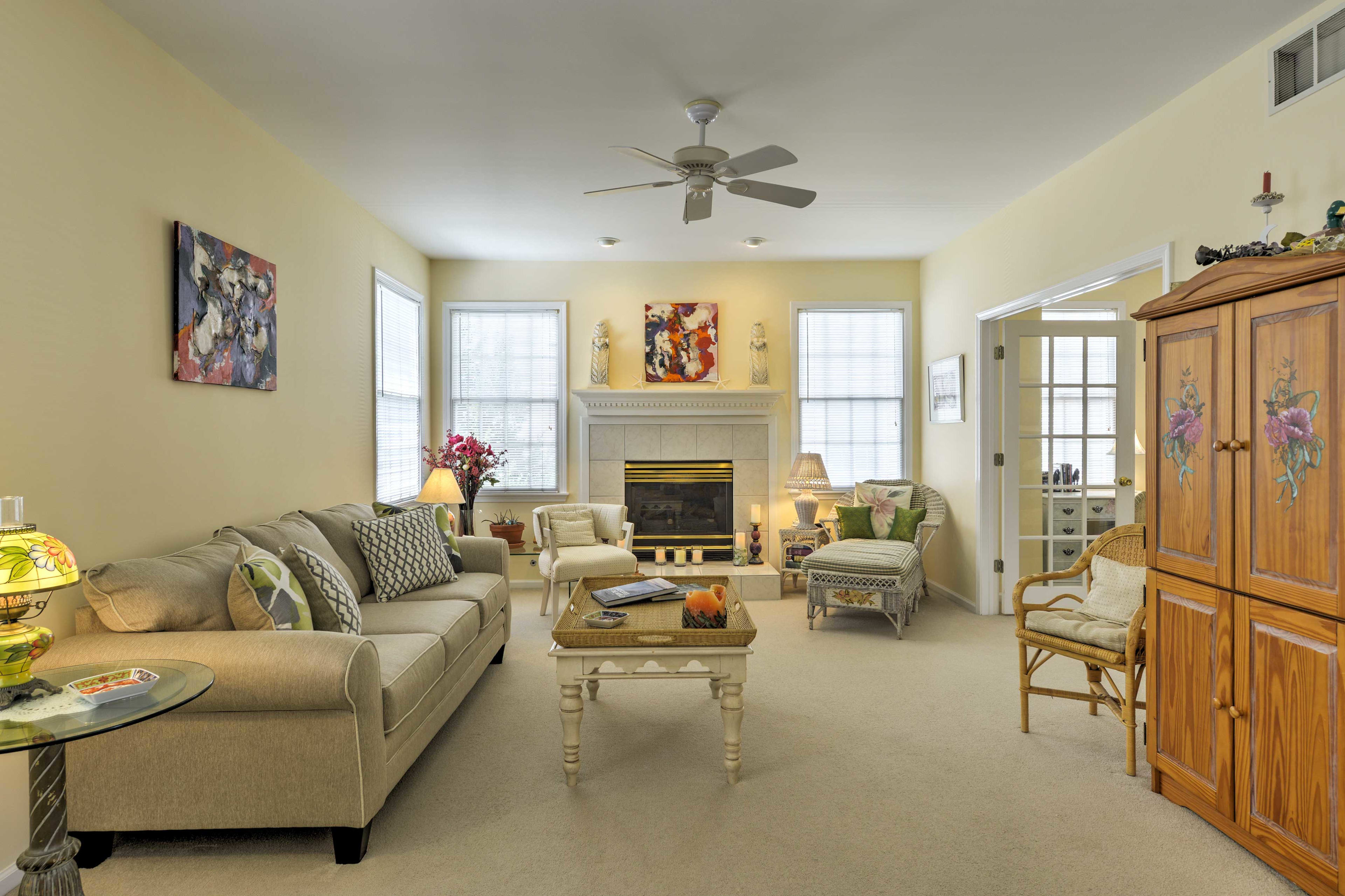 The family room features a gas fireplace for getting cozy with a good book.