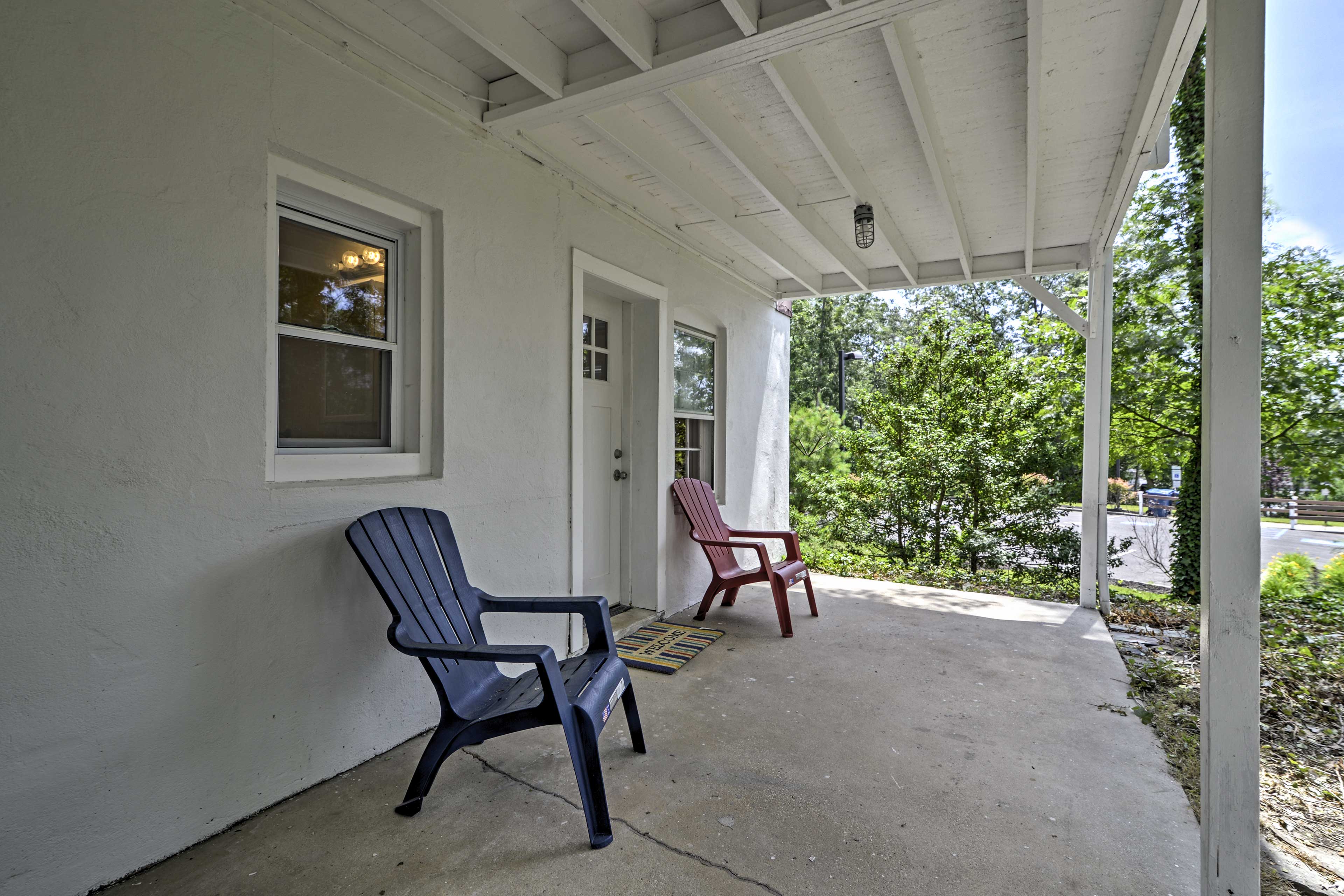 Enjoy a cup of coffee on the patio.