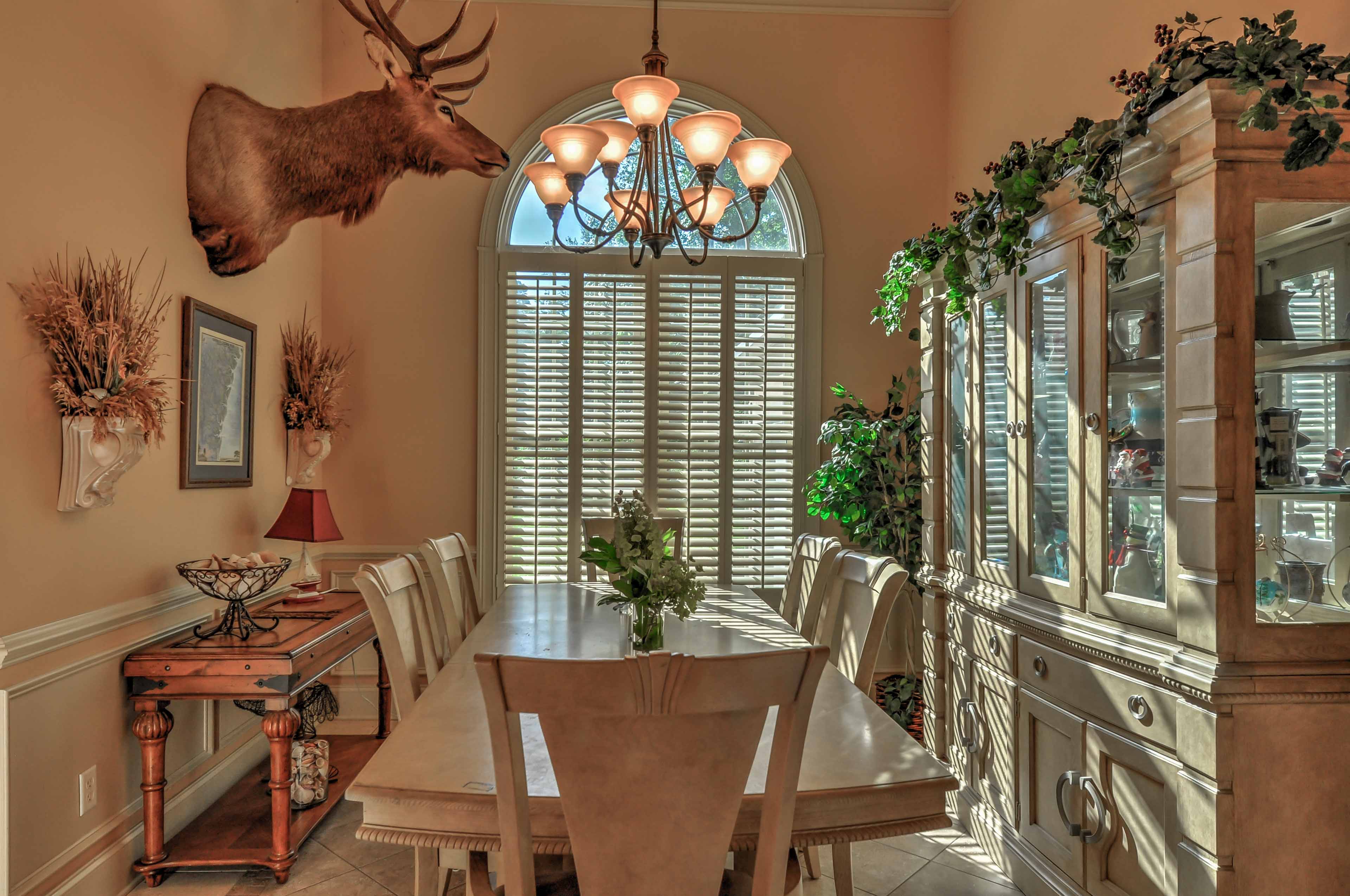 This stately dining table is great for formal meals.