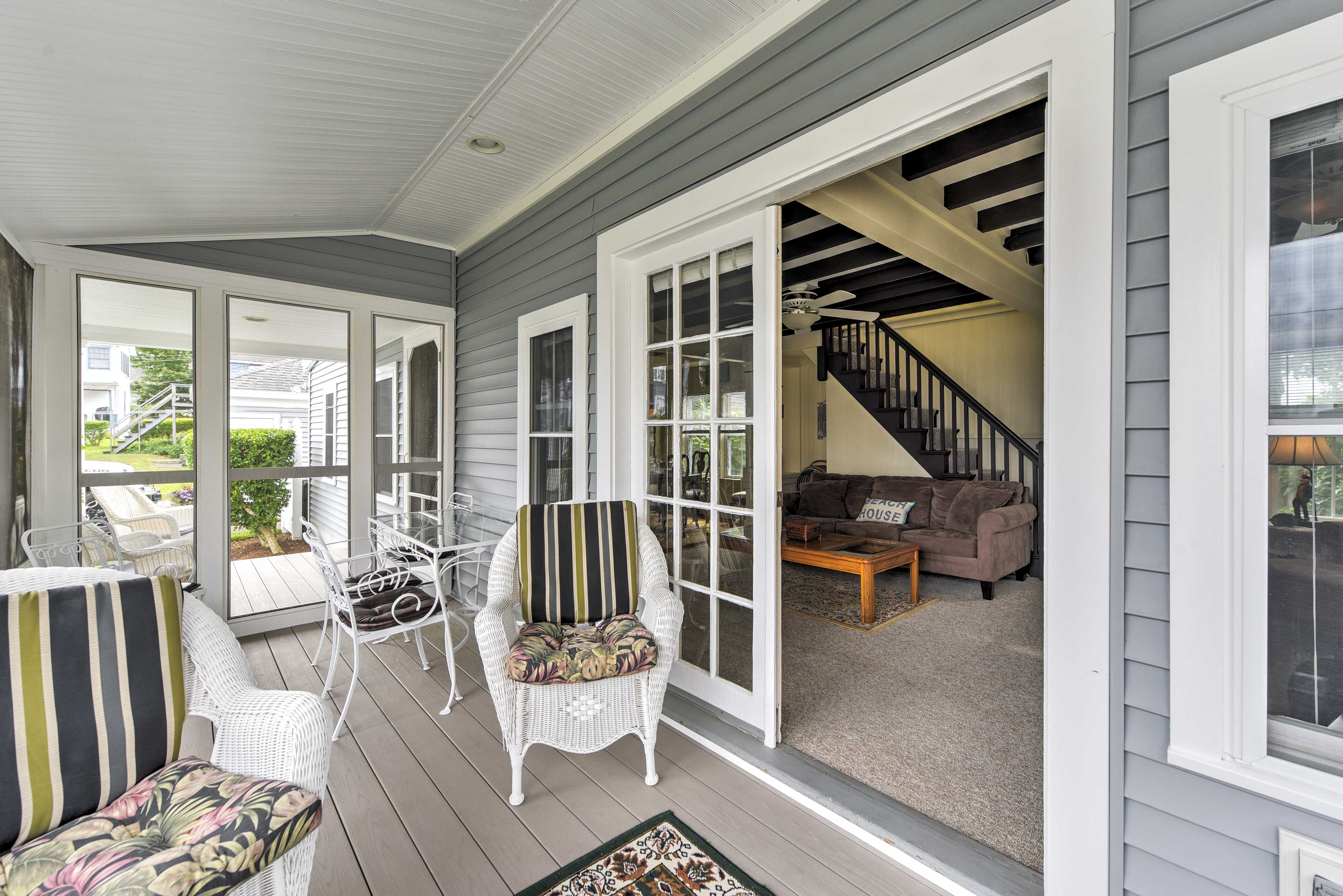 The covered porch will quickly become your favorite room in the house to relax.