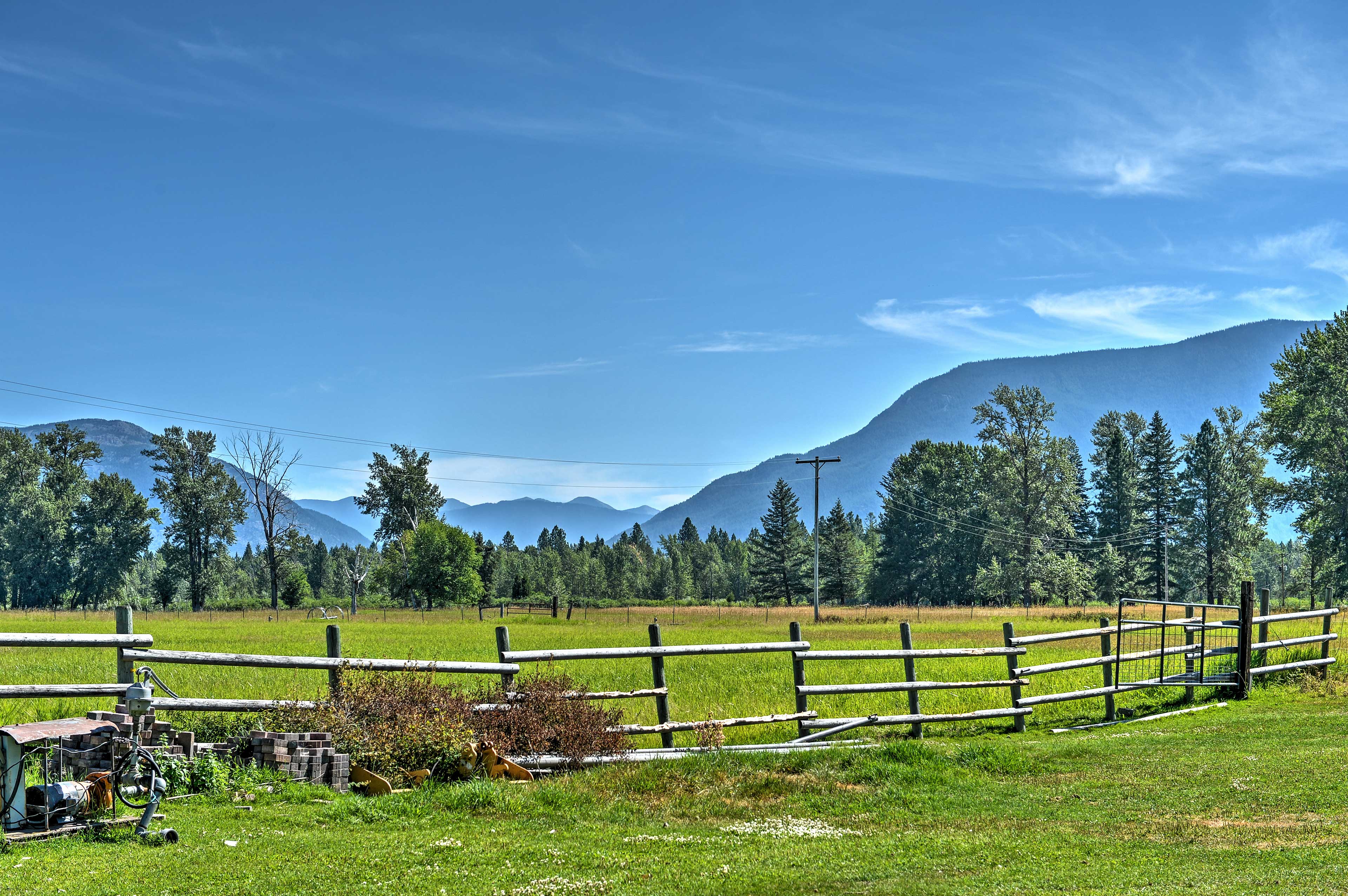 Horses graze and eagles soar on the lush property.