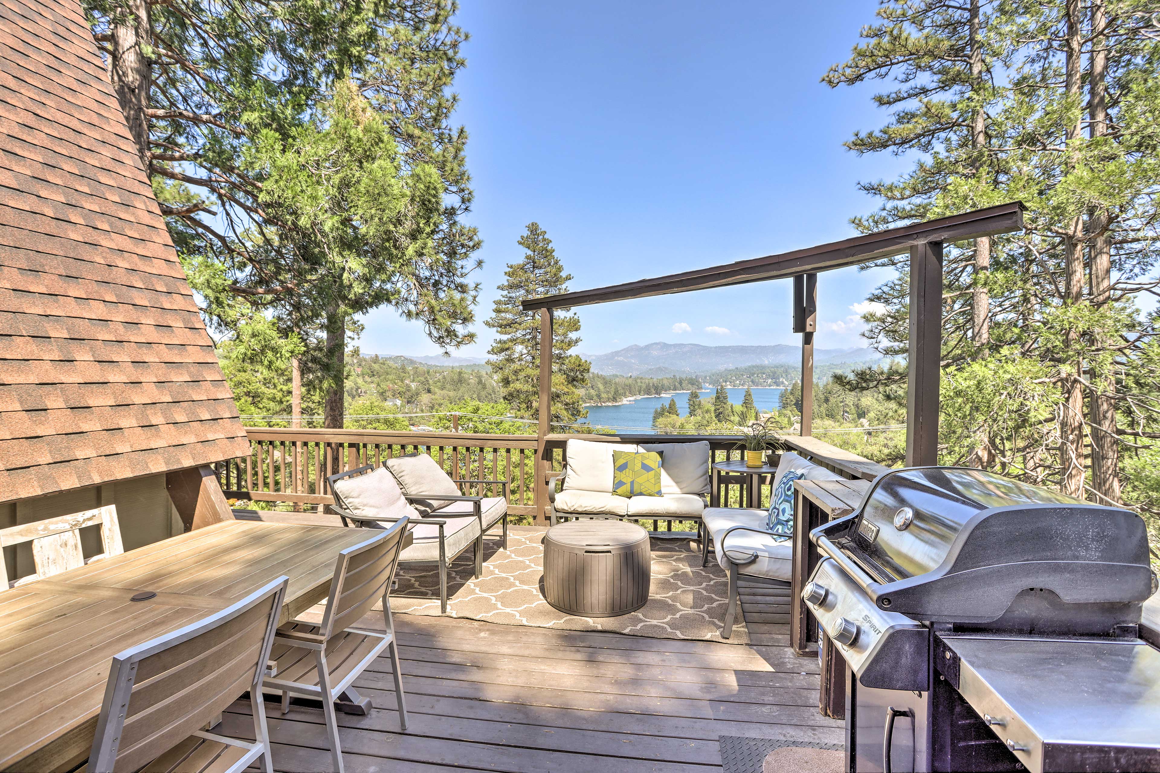 A-Frame Home w/ 3 Decks & Lake Arrowhead Views!