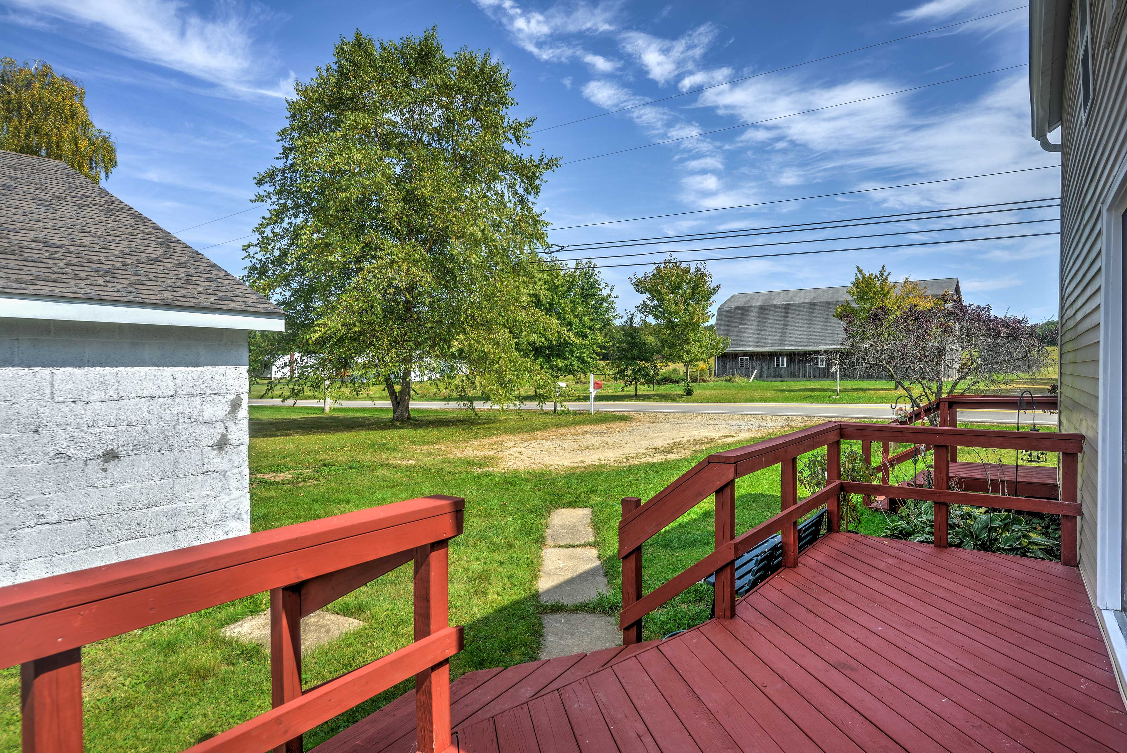 The back deck is a great place to hang out on pleasant evenings.