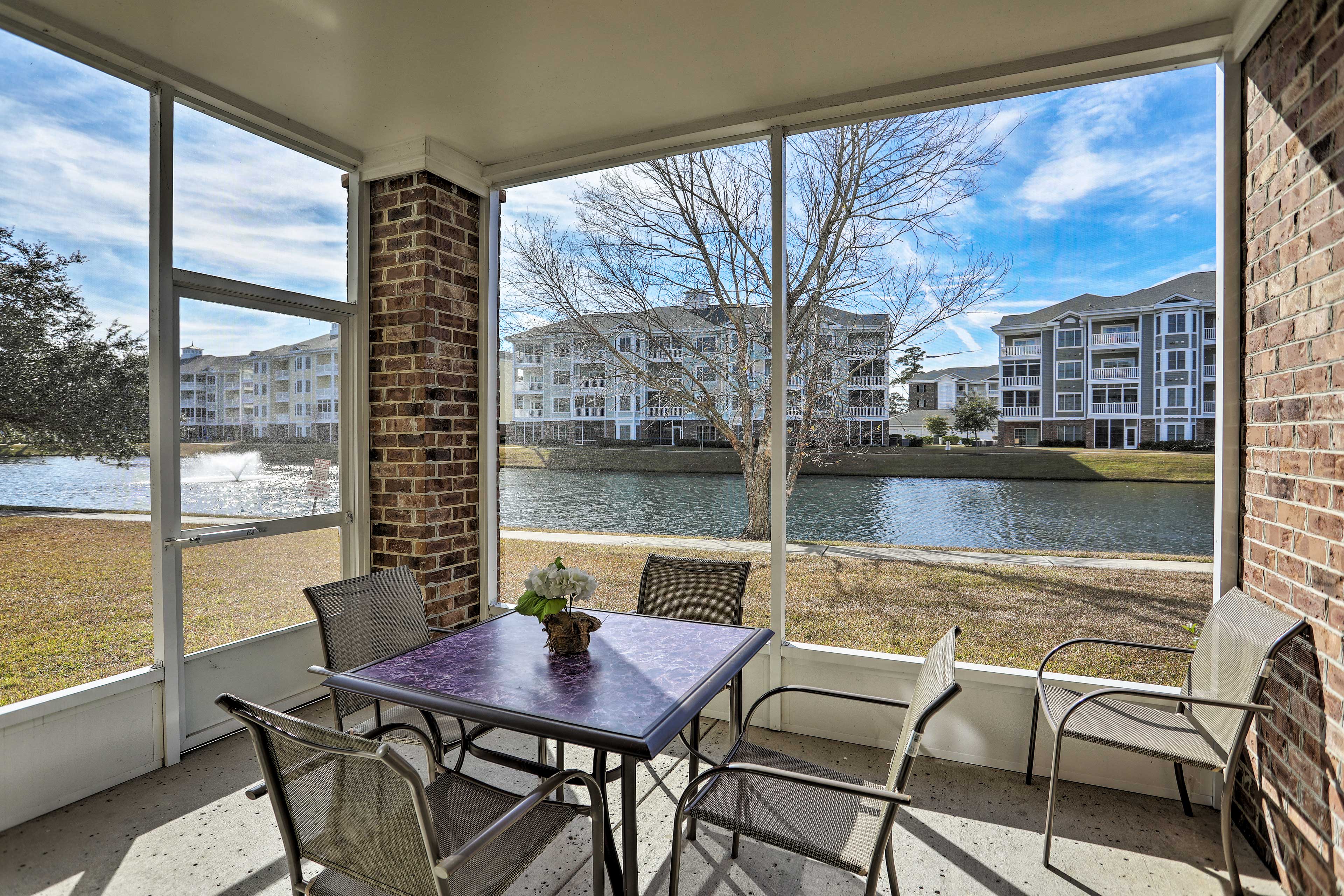 Screened Patio | Keyless Entry | Waterfront Unit