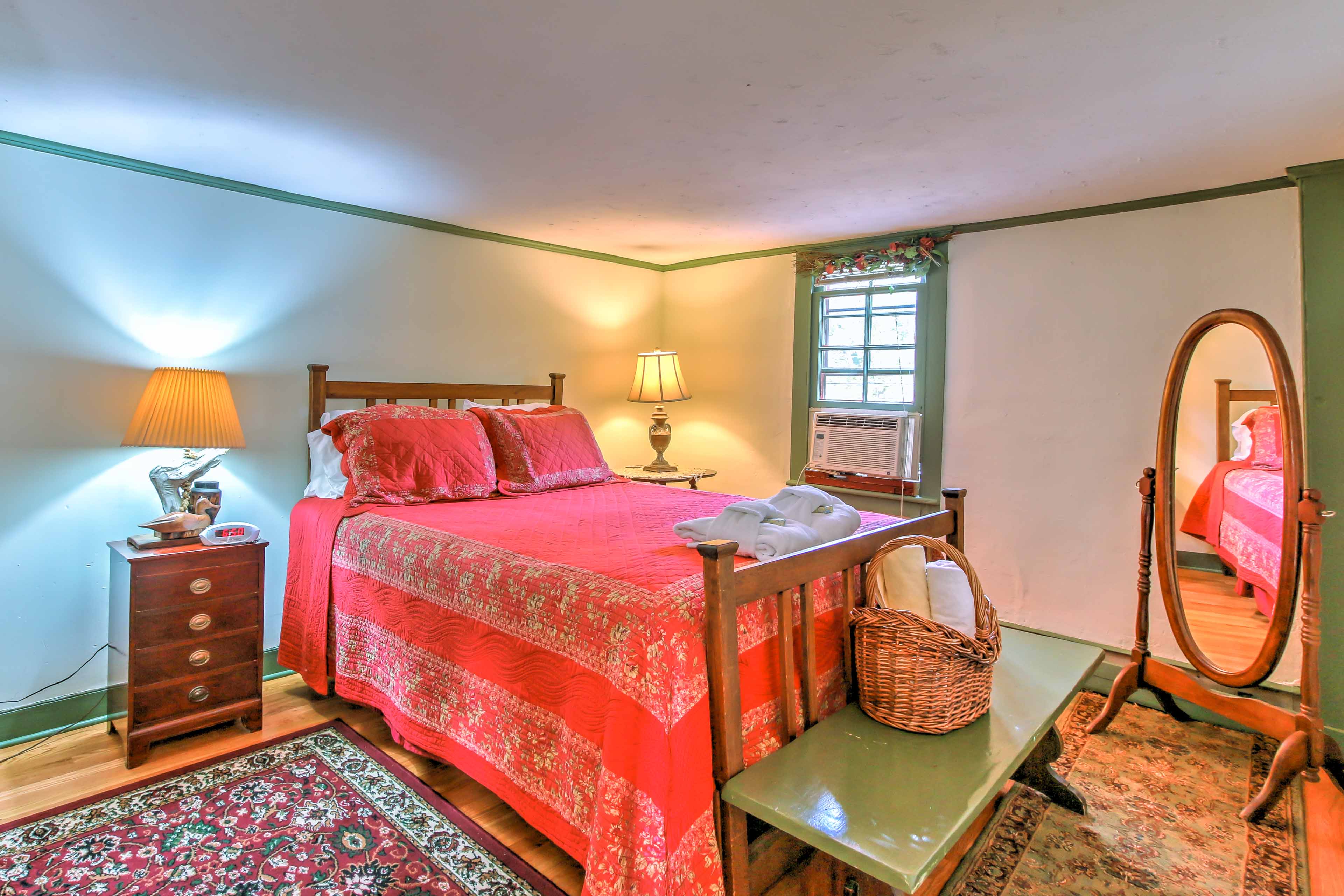 Two guests will sleep comfortably in the queen bed in the second bedroom.