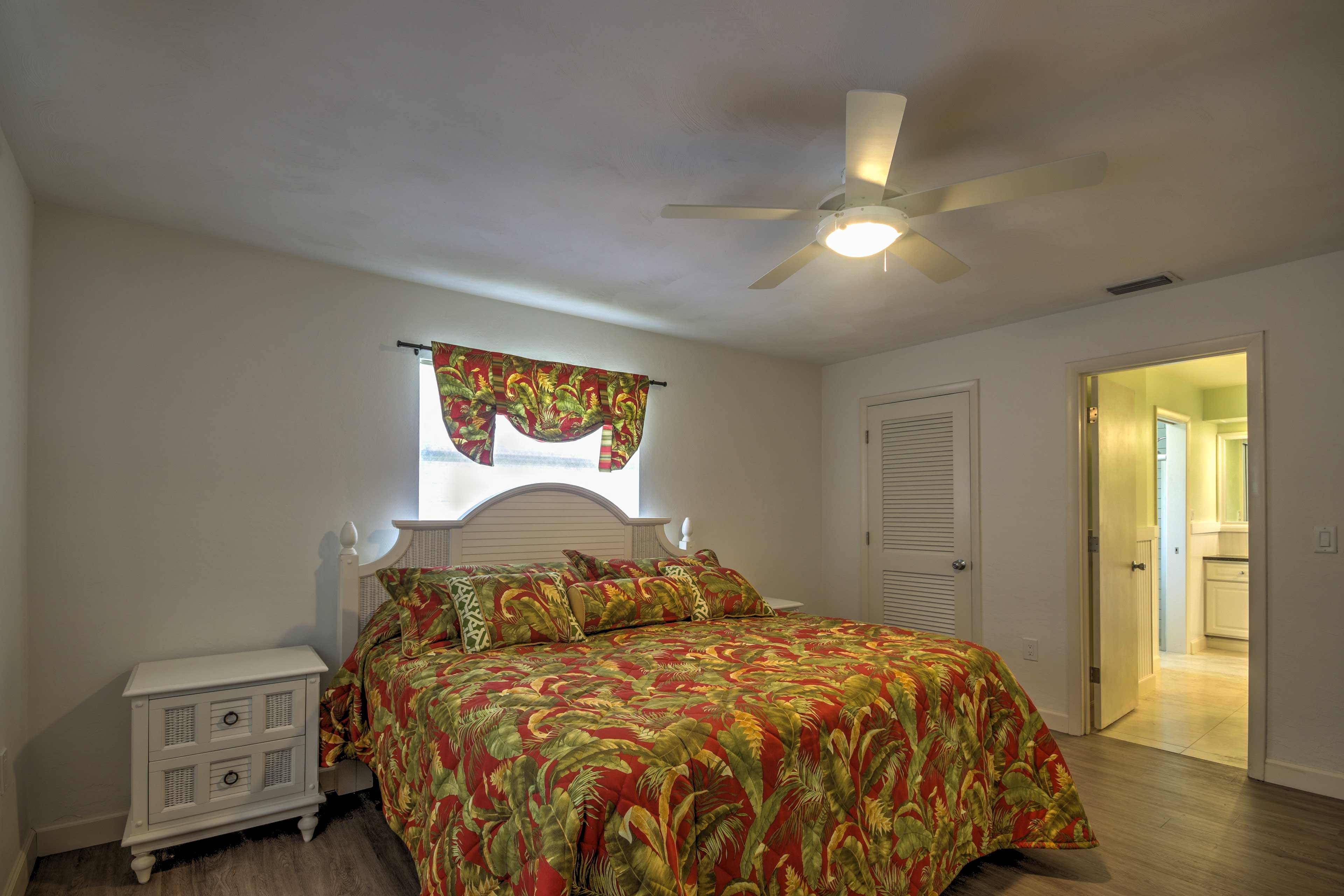 Make your way to the first master bedroom, which has a king bed.