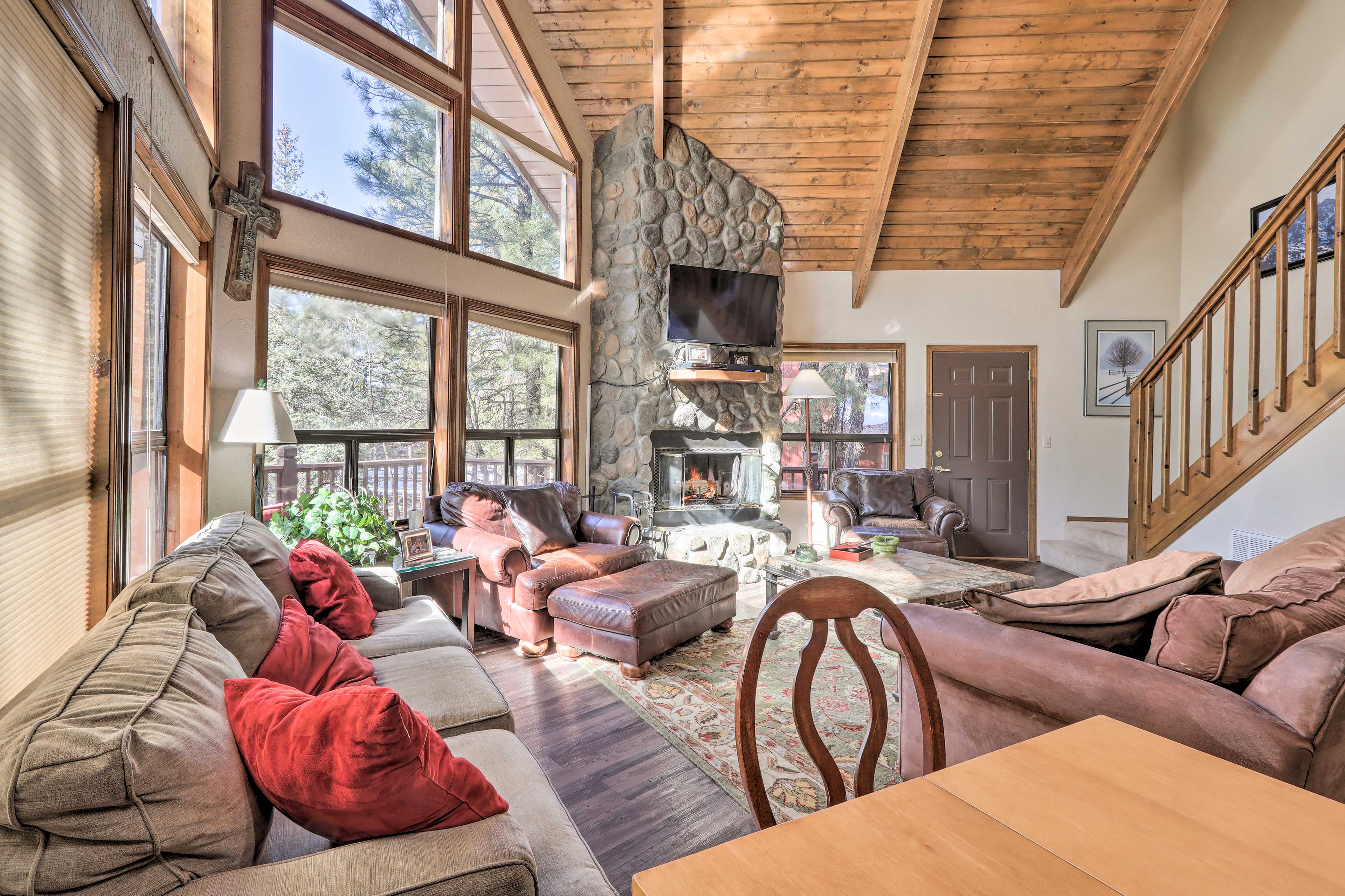 Living Room | Wood-Burning Fireplace