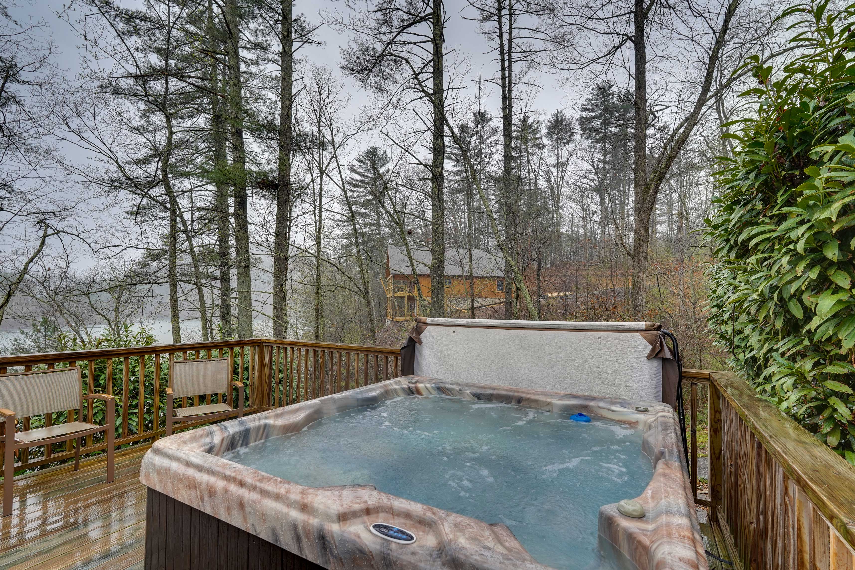 Furnished Deck | Hot Tub | Lake Views