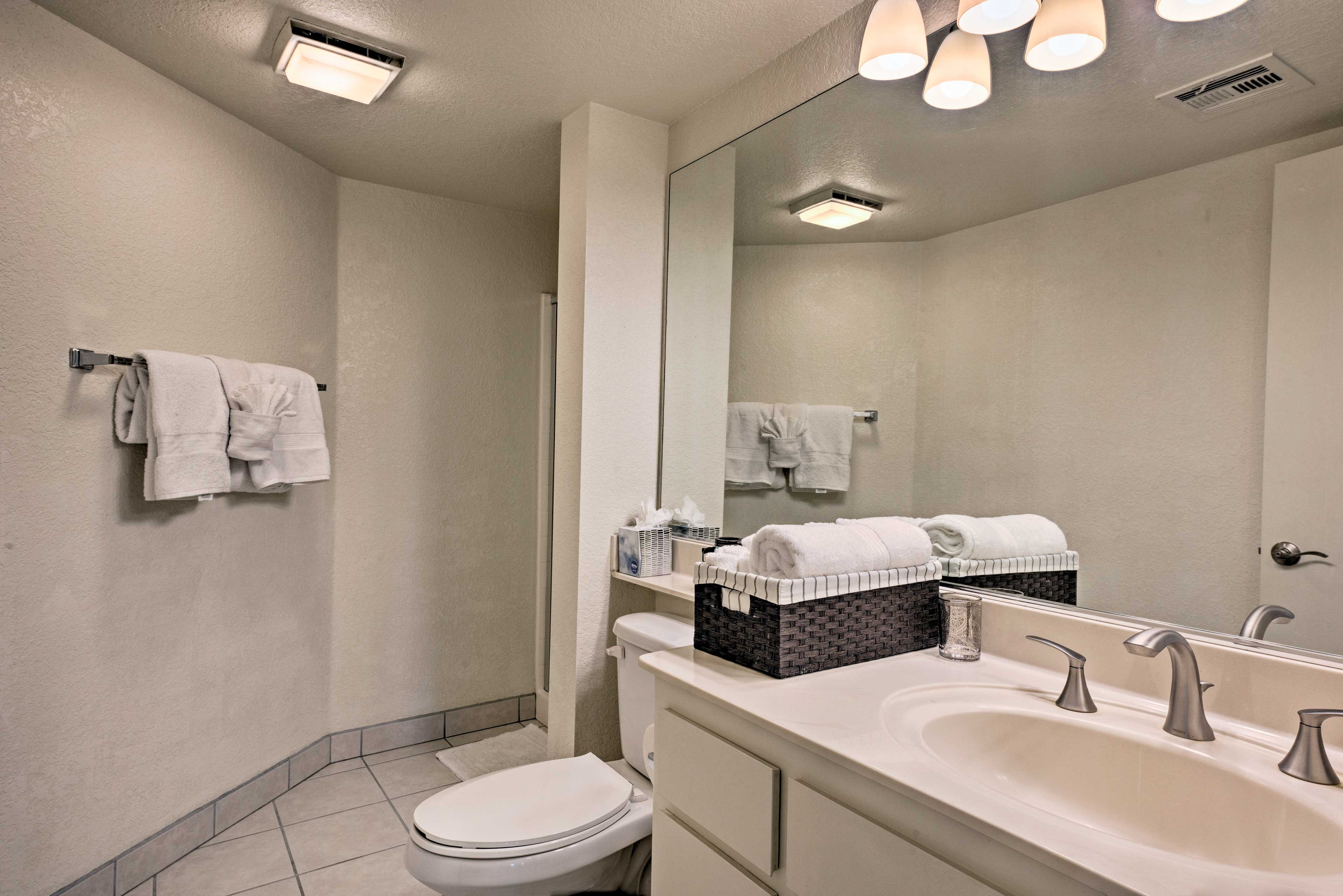 A second full bathroom is located next to the second bedroom.