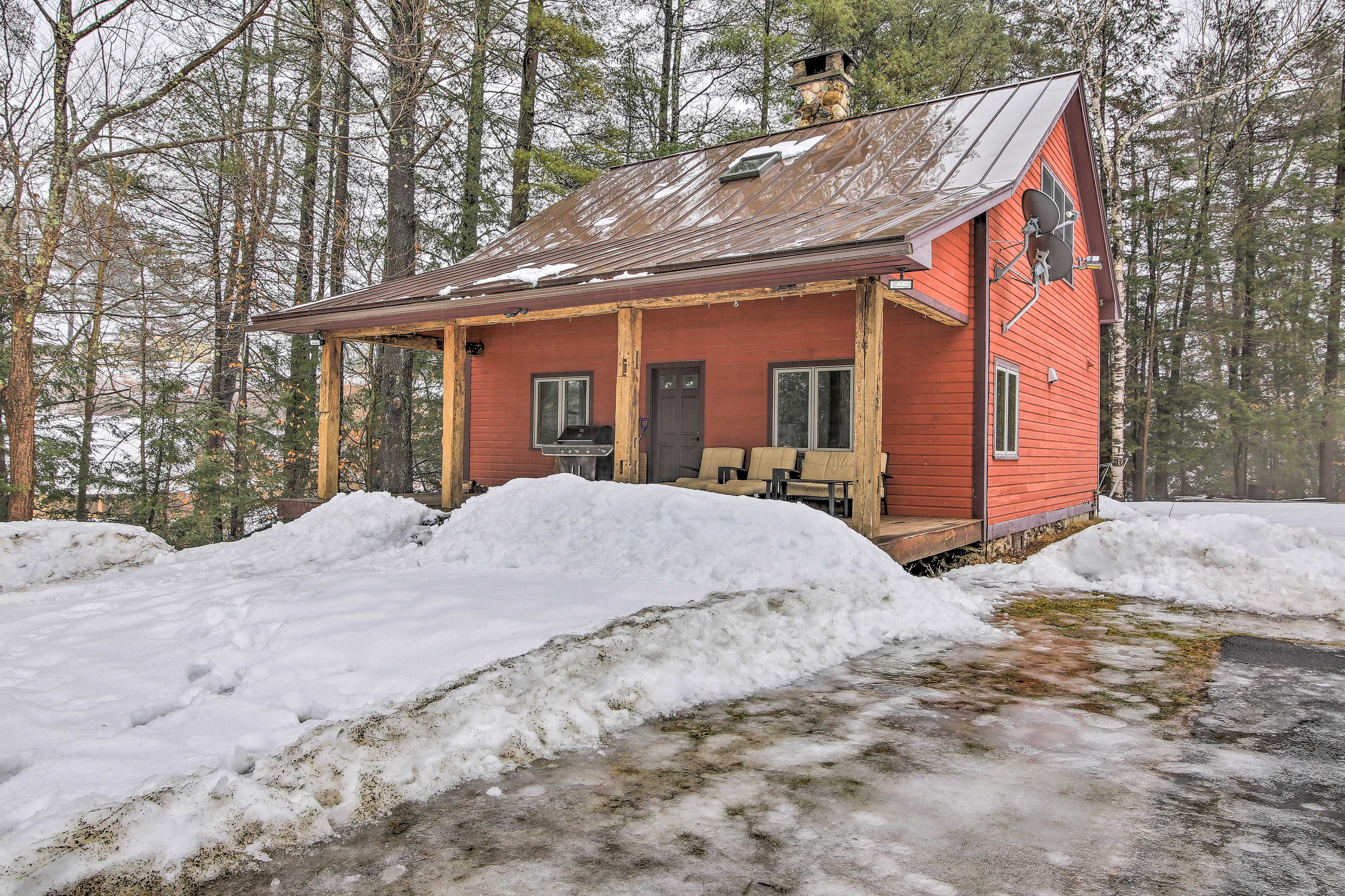 The home is nestled on 65 acres!