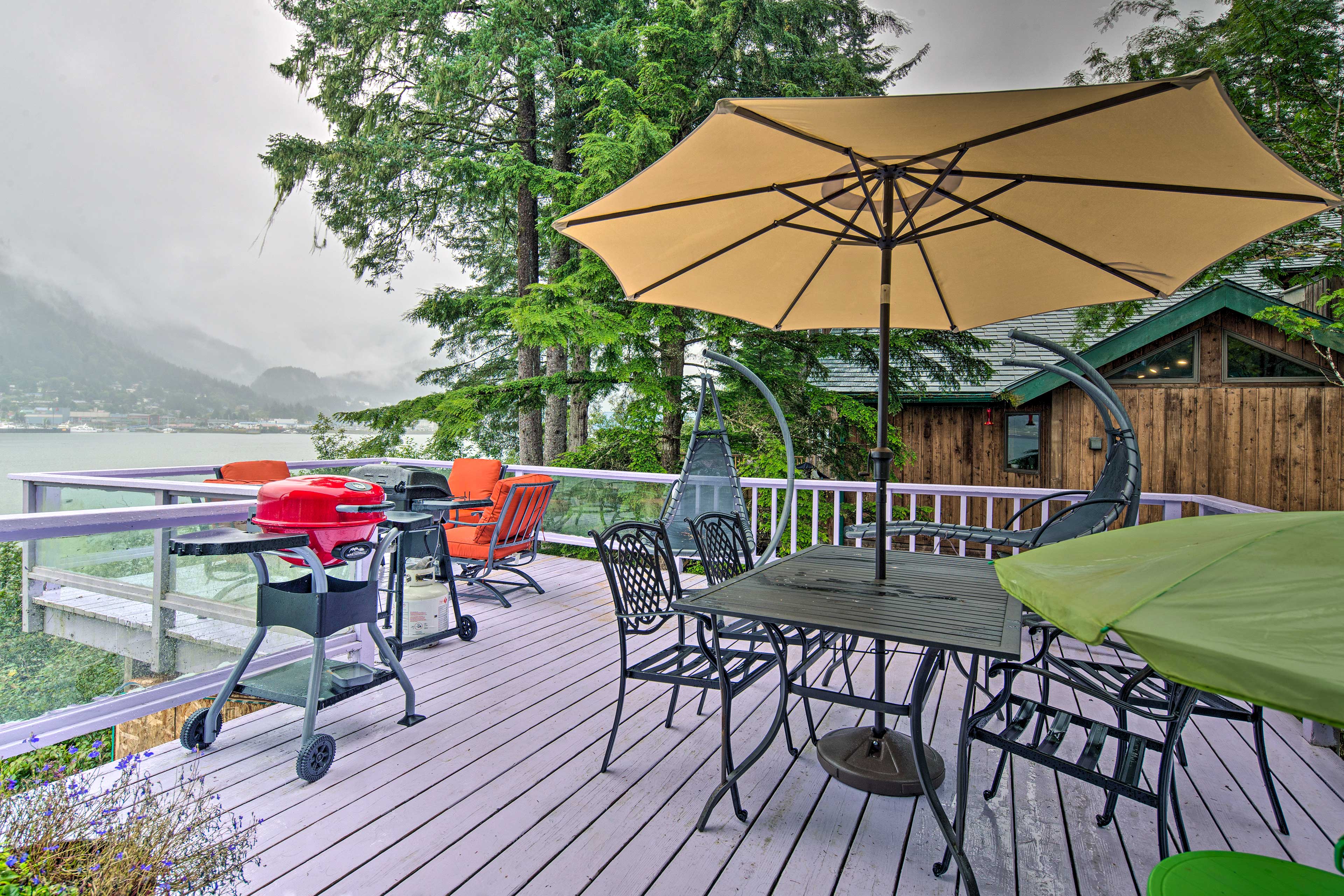 Spacious Viewing Deck | Gas Grill | Patio Furniture | Mountain/Waterfront Views