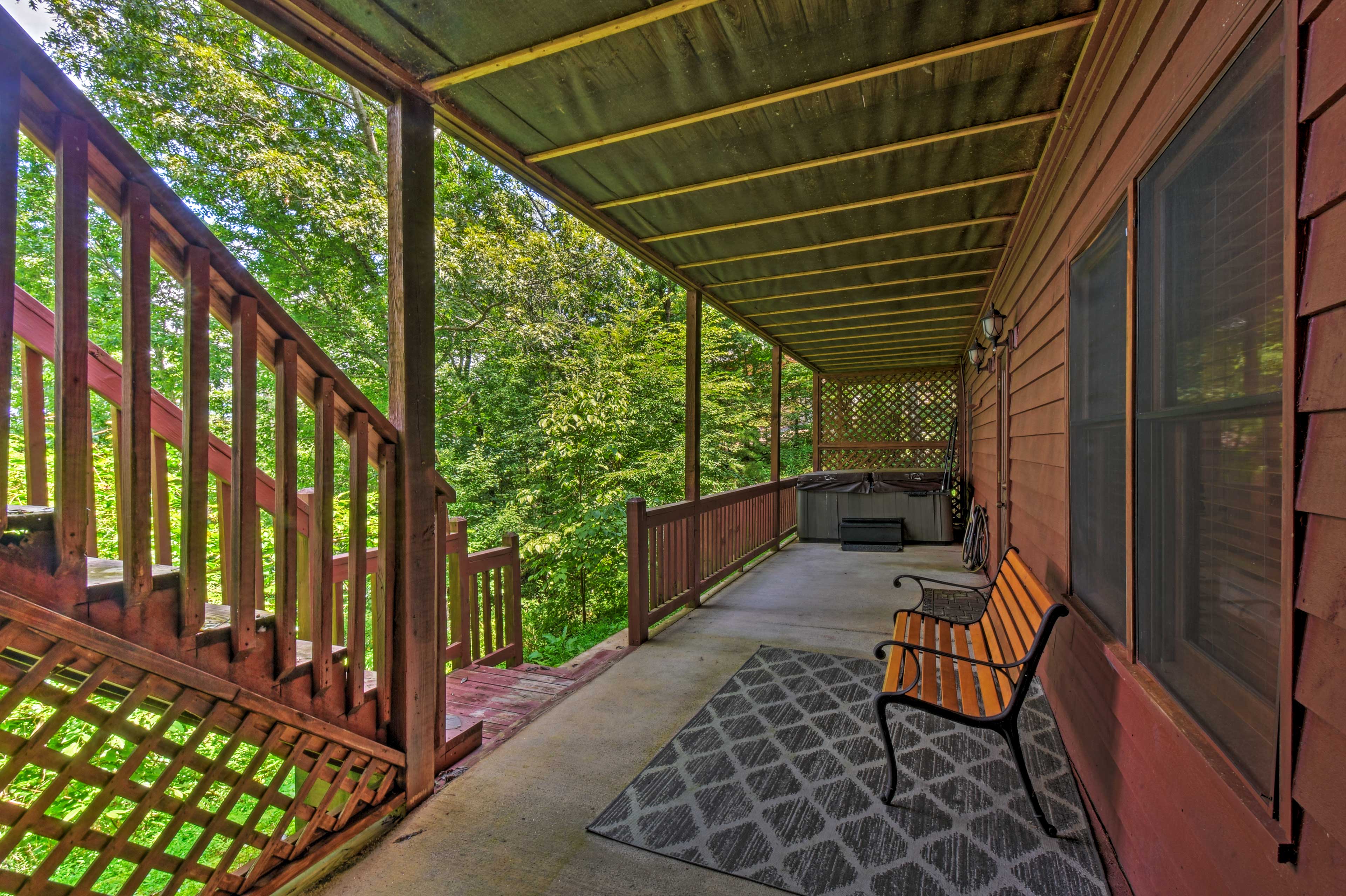 Lower-Level terrace | Private Hot Tub