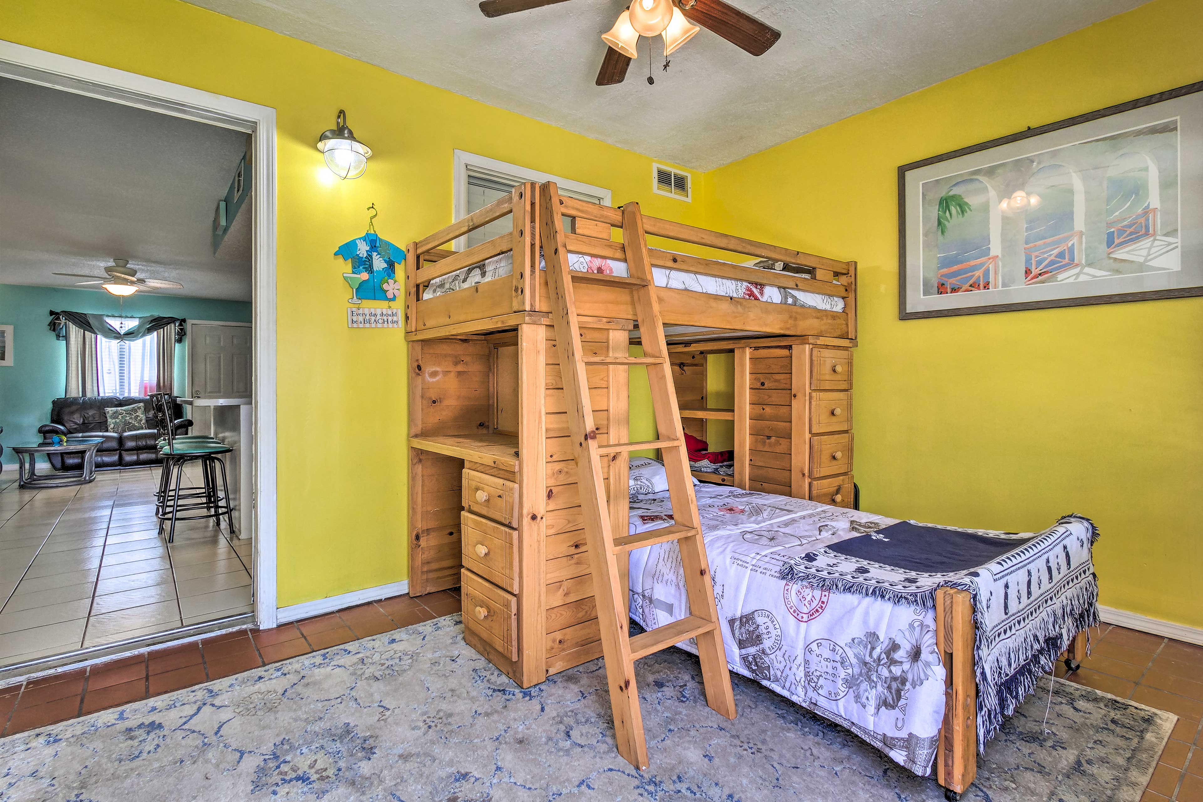 The fourth bedroom features a twin lofted bunk bed.