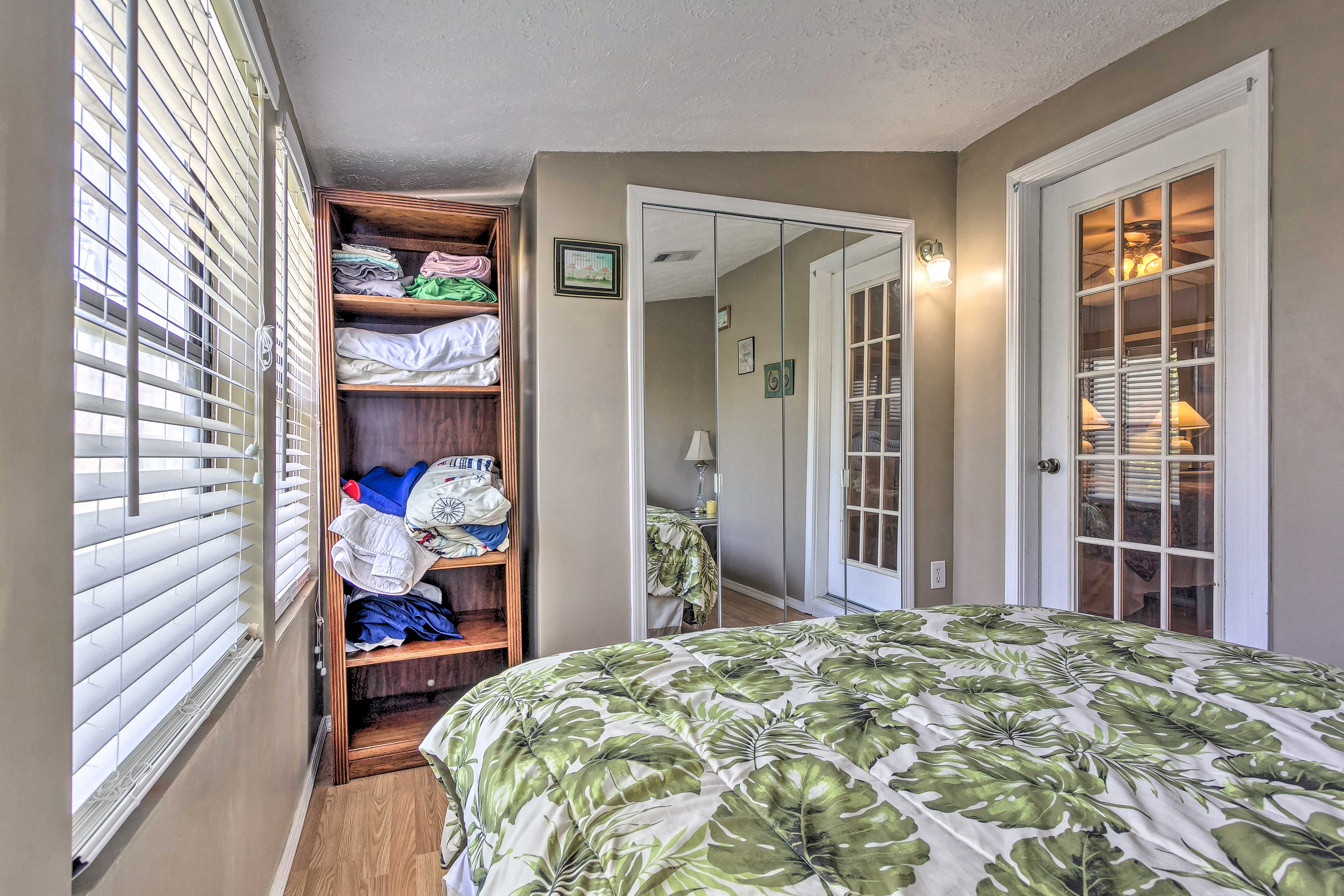 The room's large closet eliminates the need to live out of your suitcase.