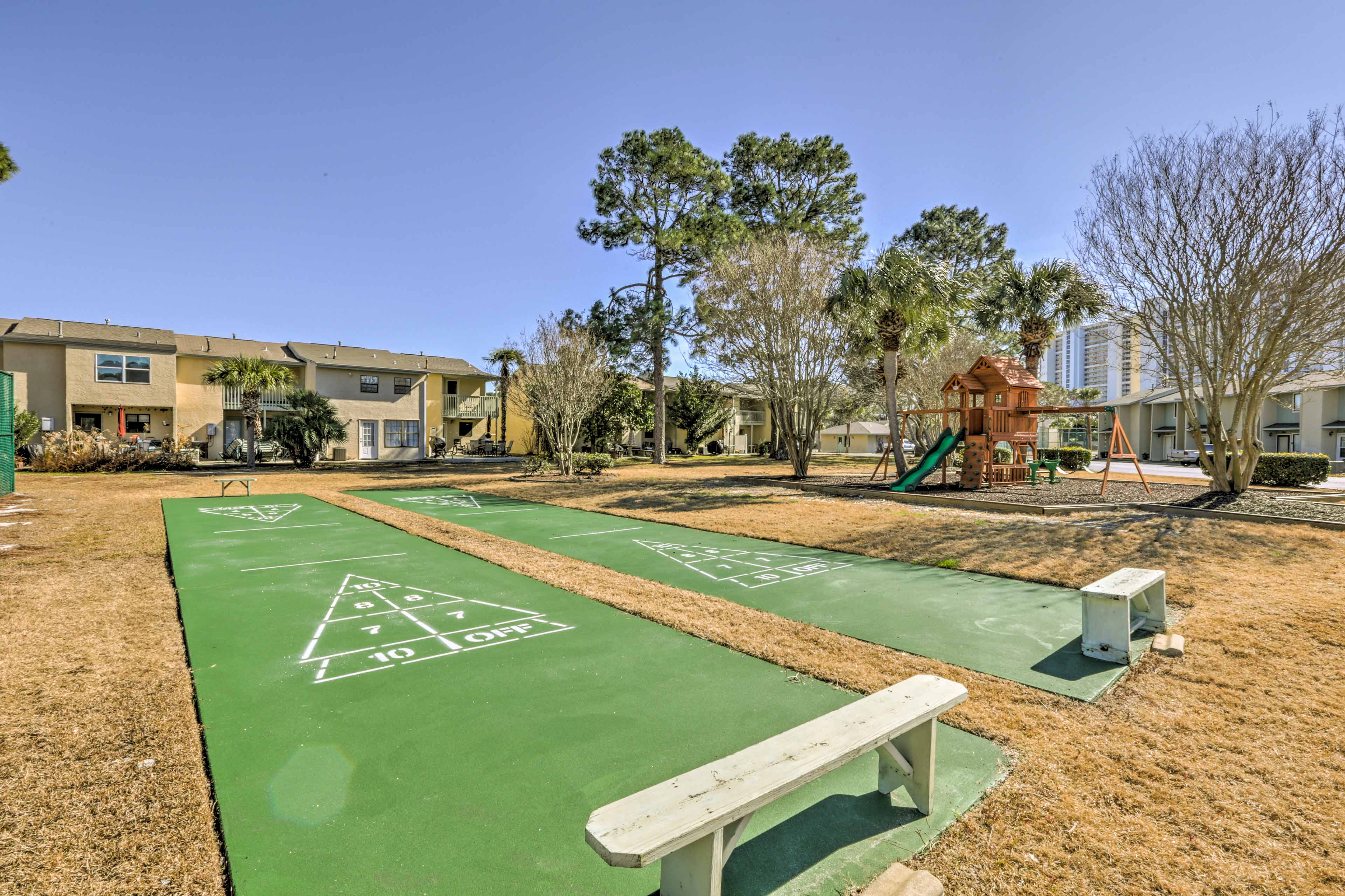 The little ones will love playing on the shuffleboard courts.