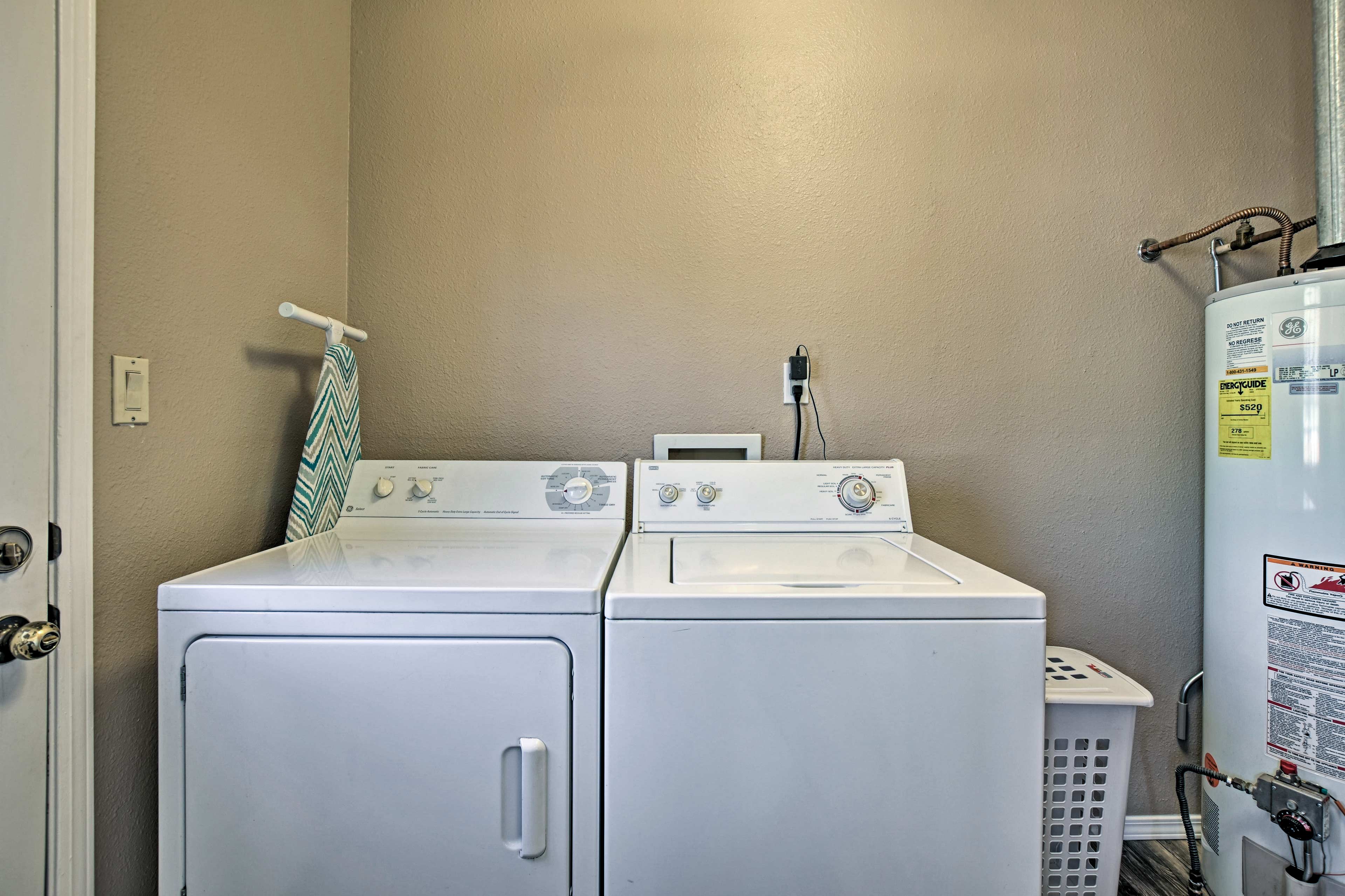 Keep your clothes fresh with the washer and dryer.