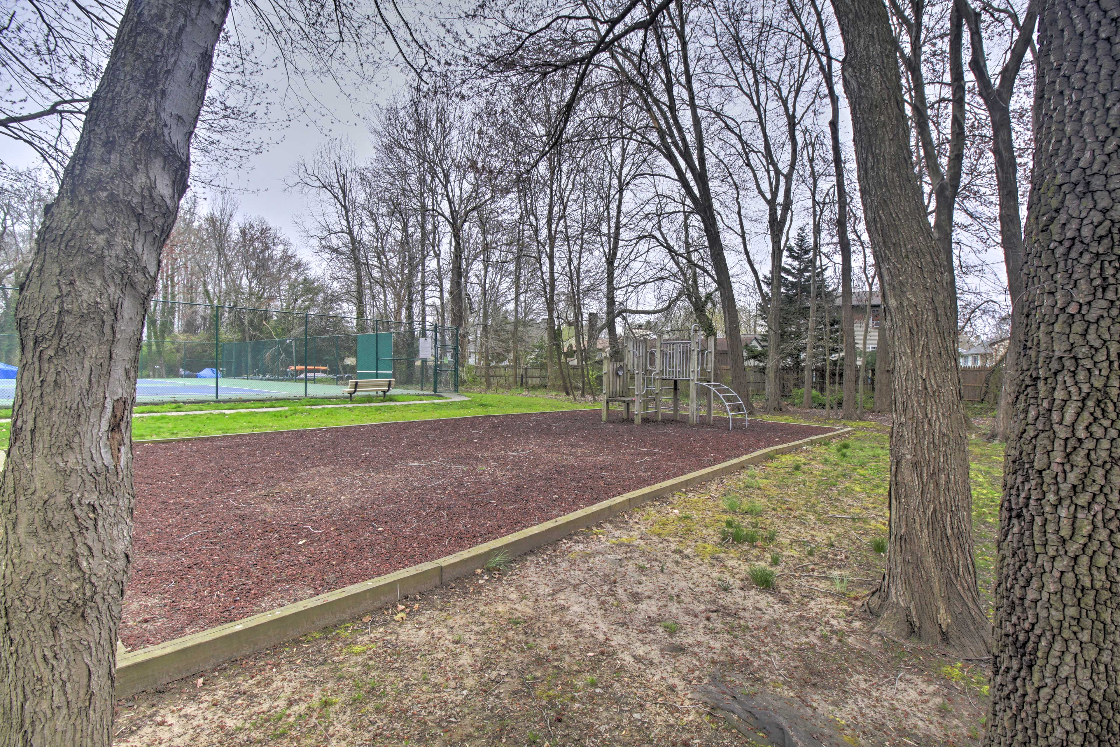 The kids will love the community playground and basketball court!
