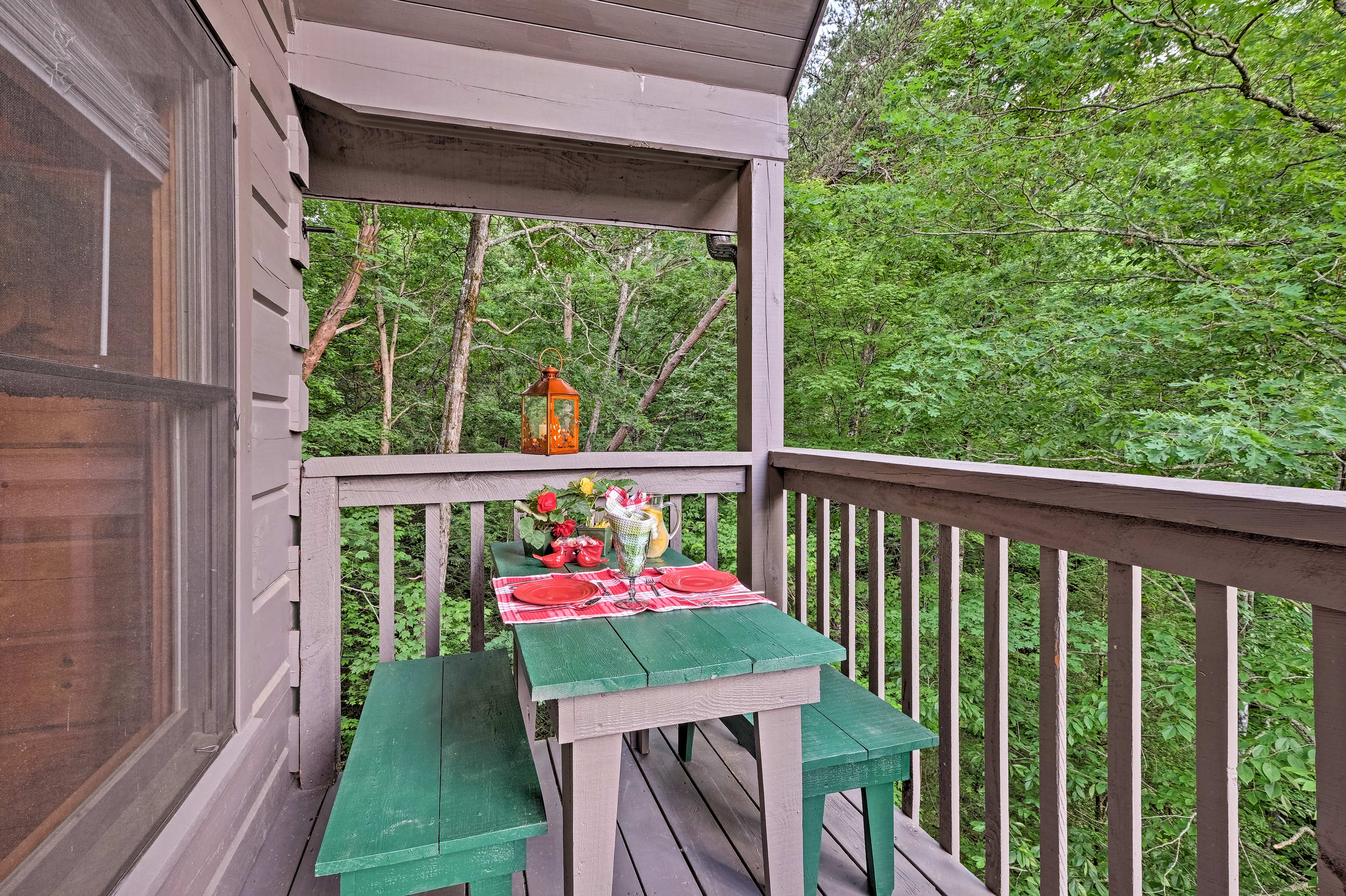 Enjoy a meal al fresco on the porch.