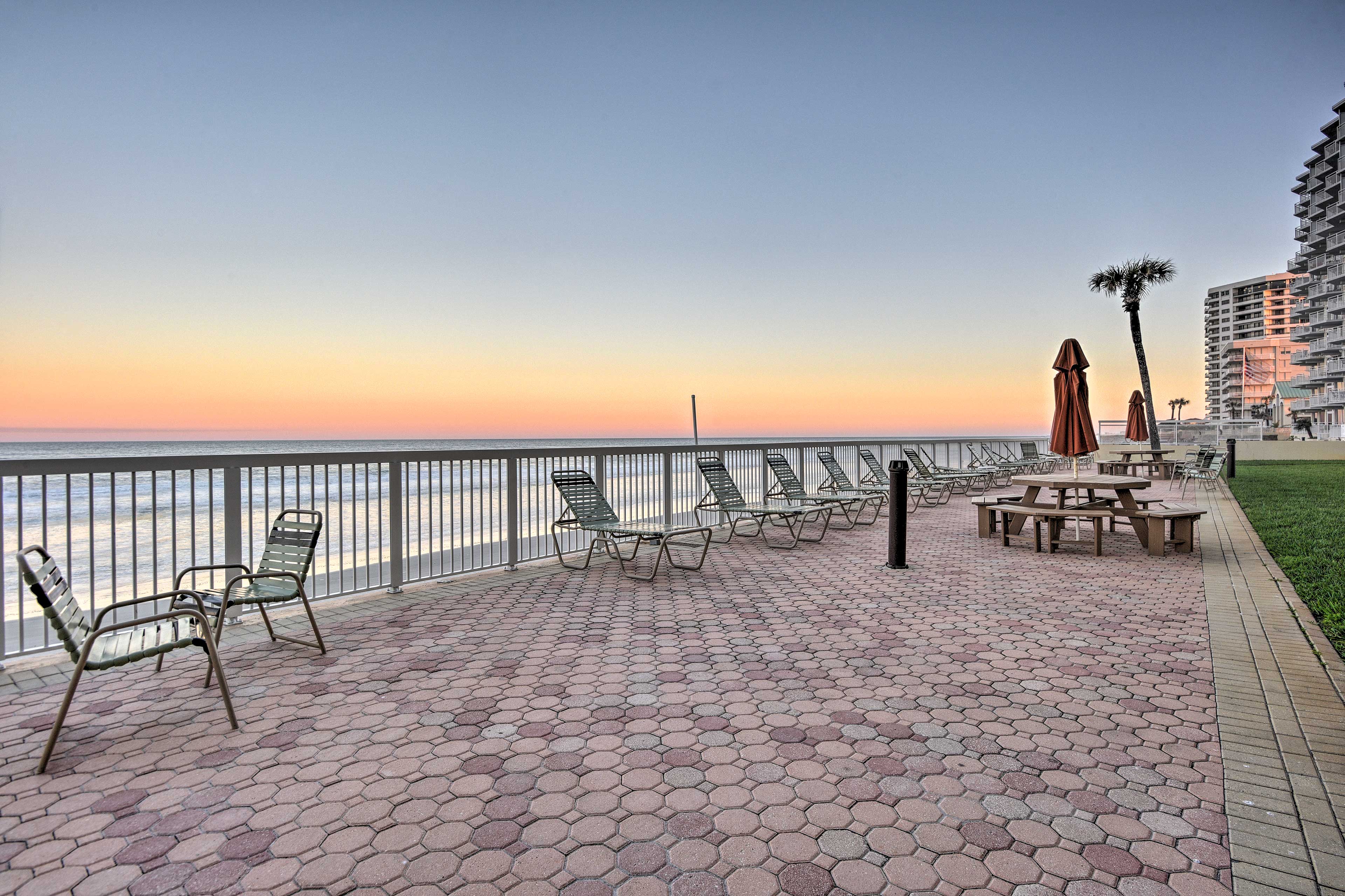 Enjoy a cocktail while looking out over the ocean.