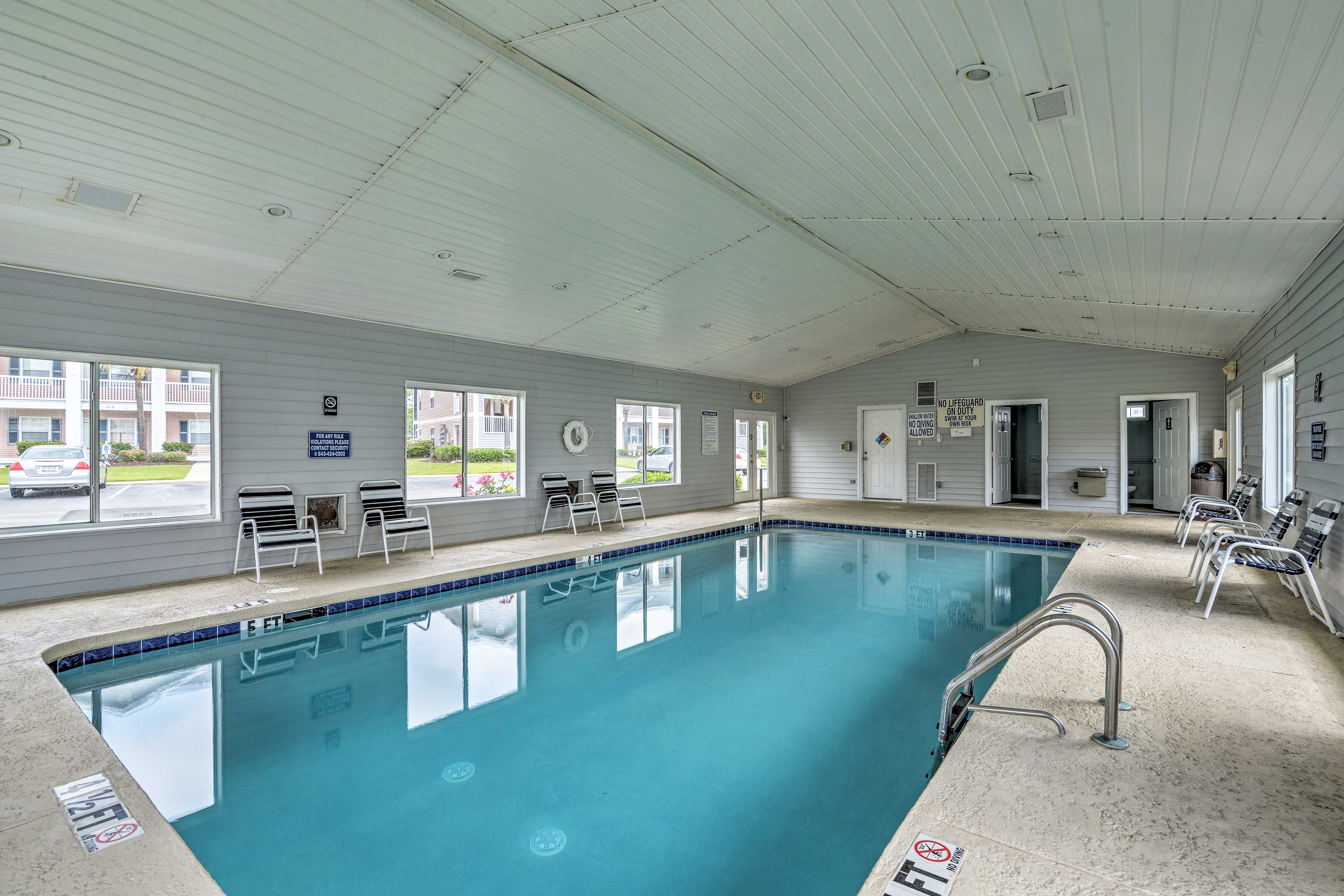 If you want to escape the outdoors, head to the indoor pool.