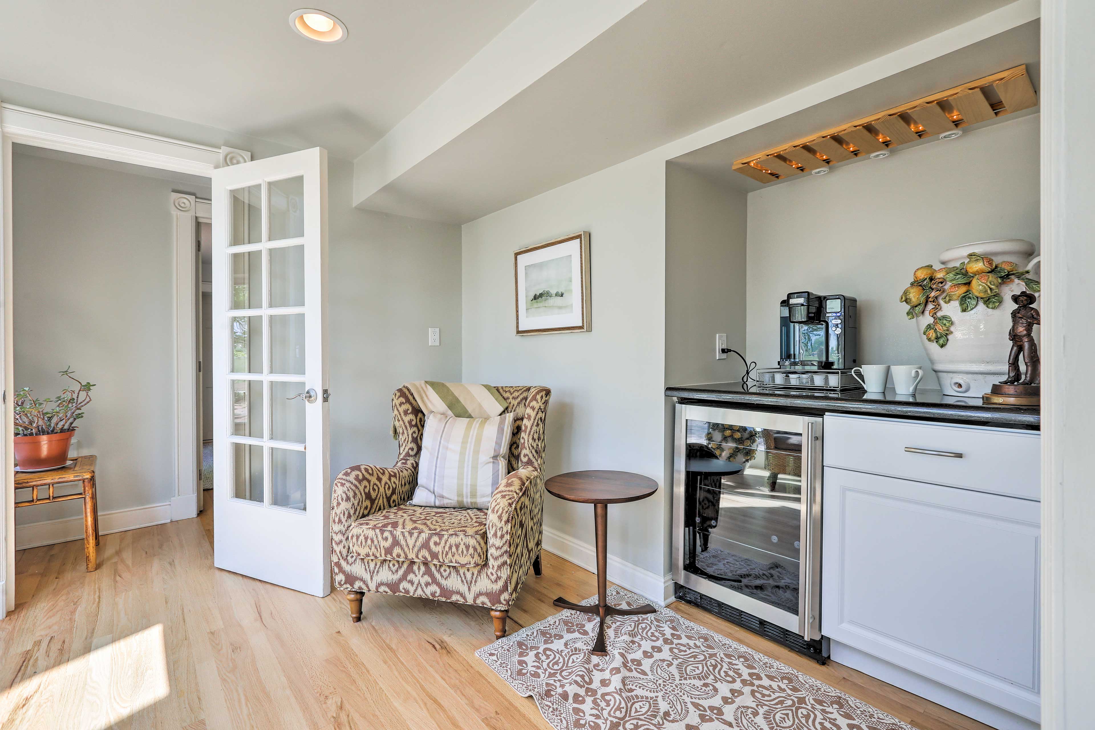 There's even a wet bar and Keurig in the master suite.