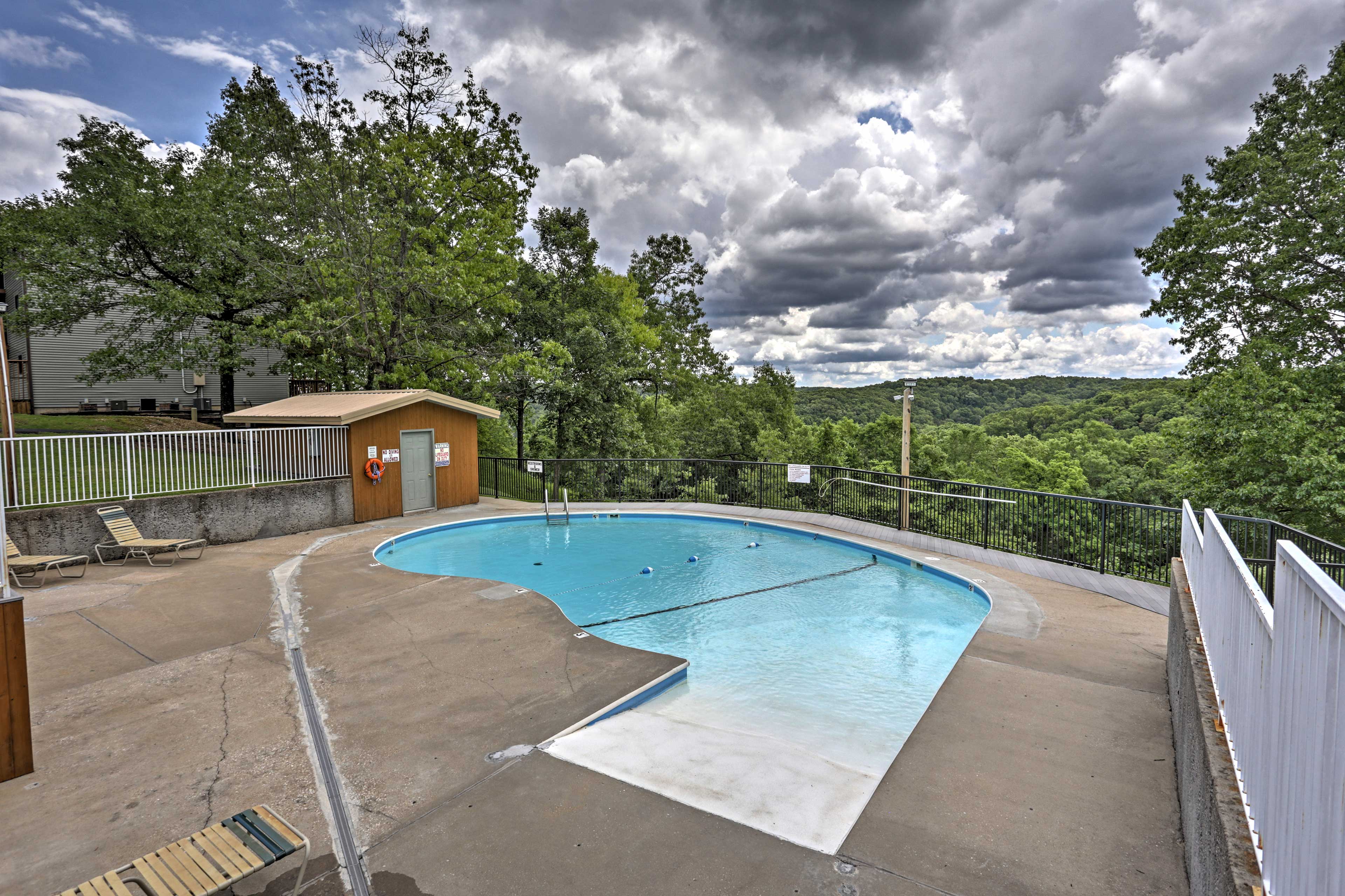 There are 2 community pools on the property.