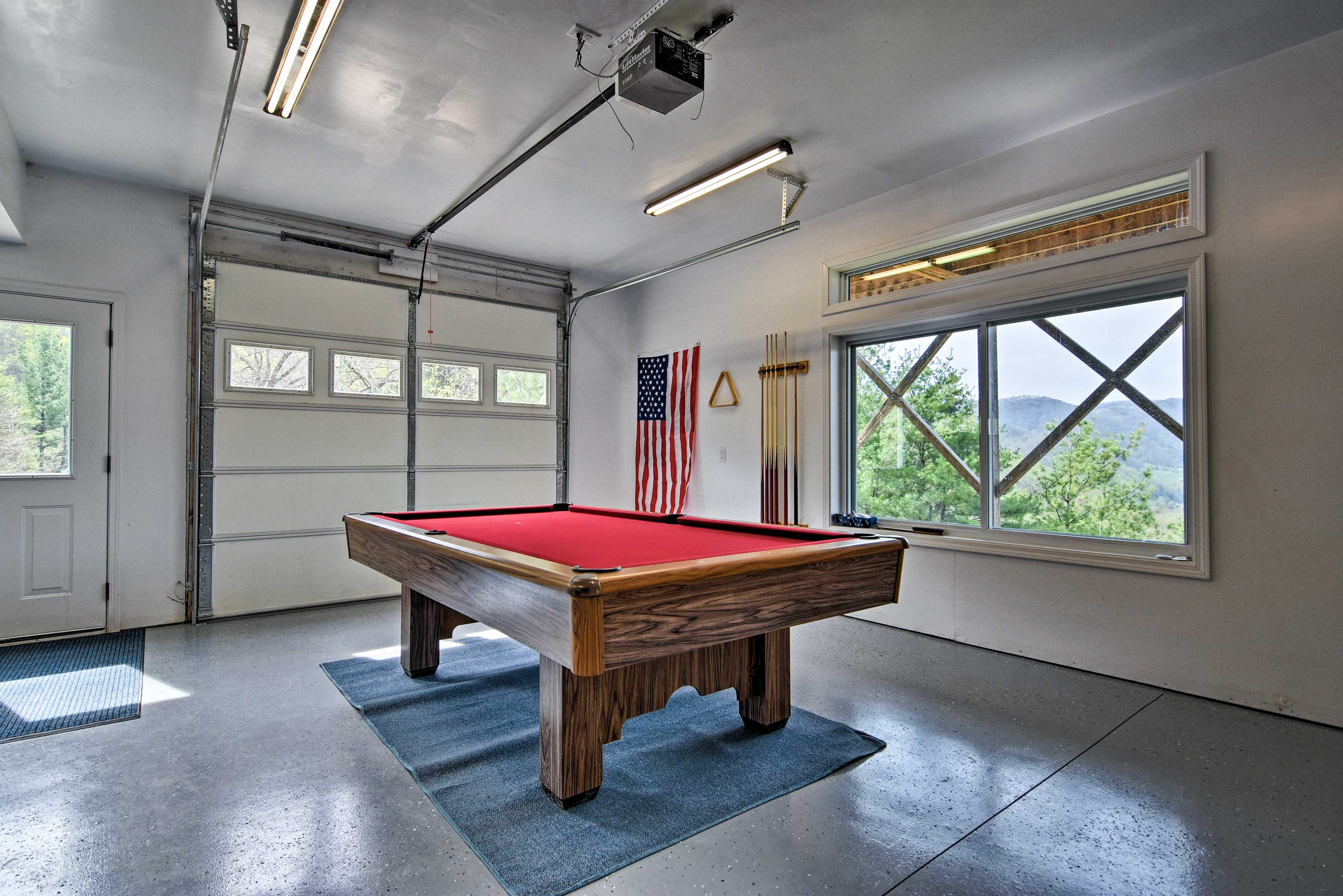 Pool tournaments are a must in this well-appointed space.