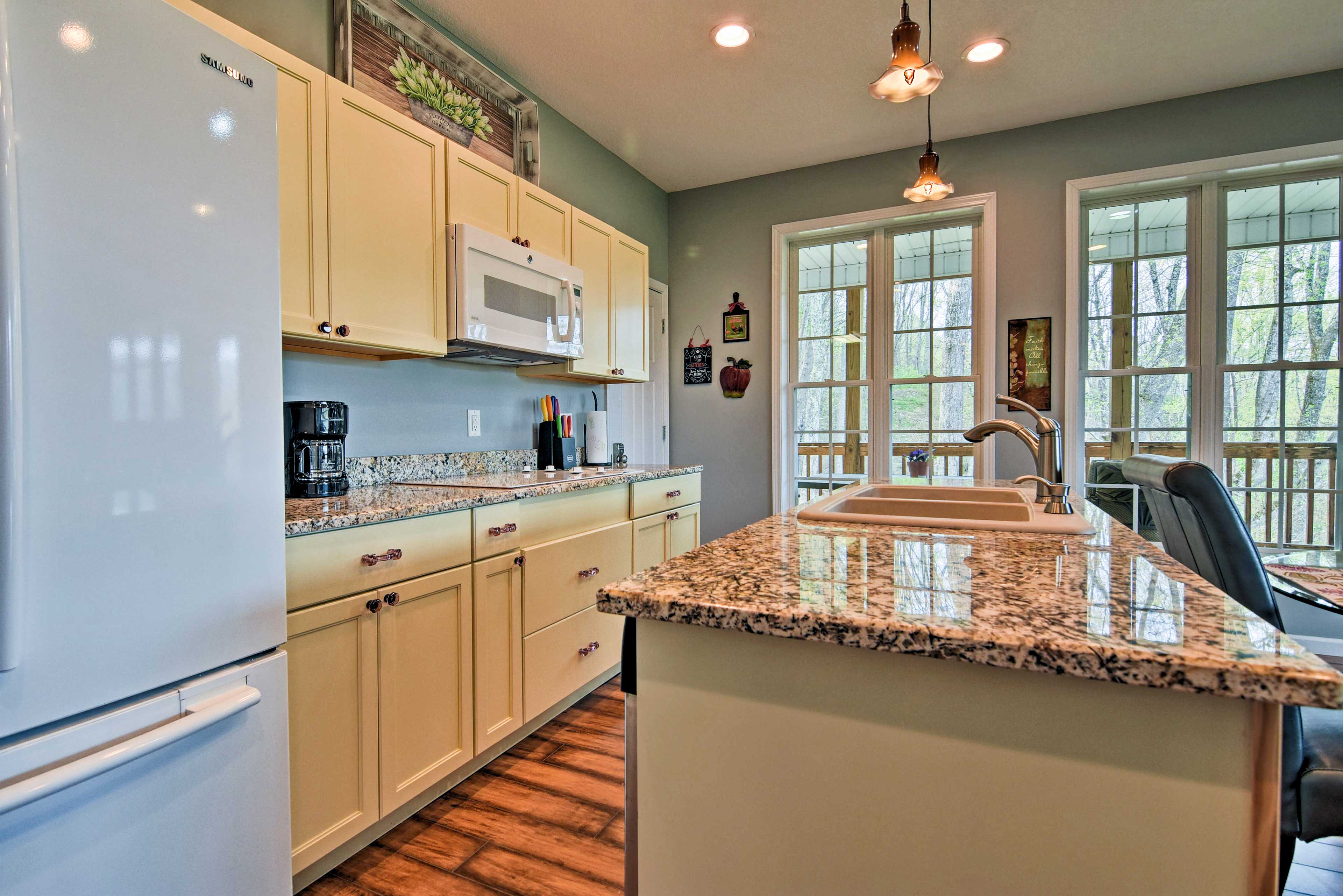 Meal preparation is a breeze with double sinks.