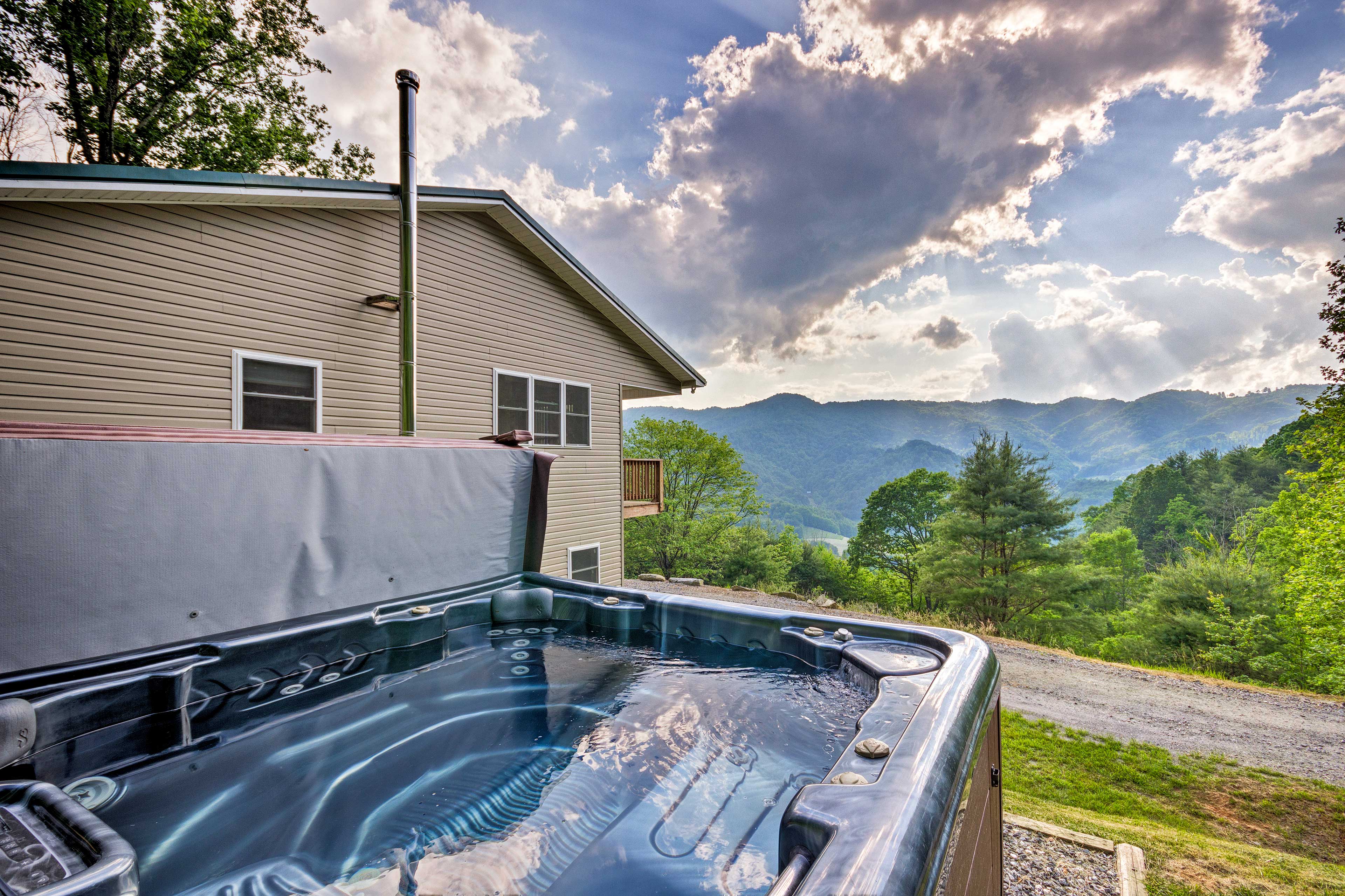 End each evening with stargazing from the private hot tub.