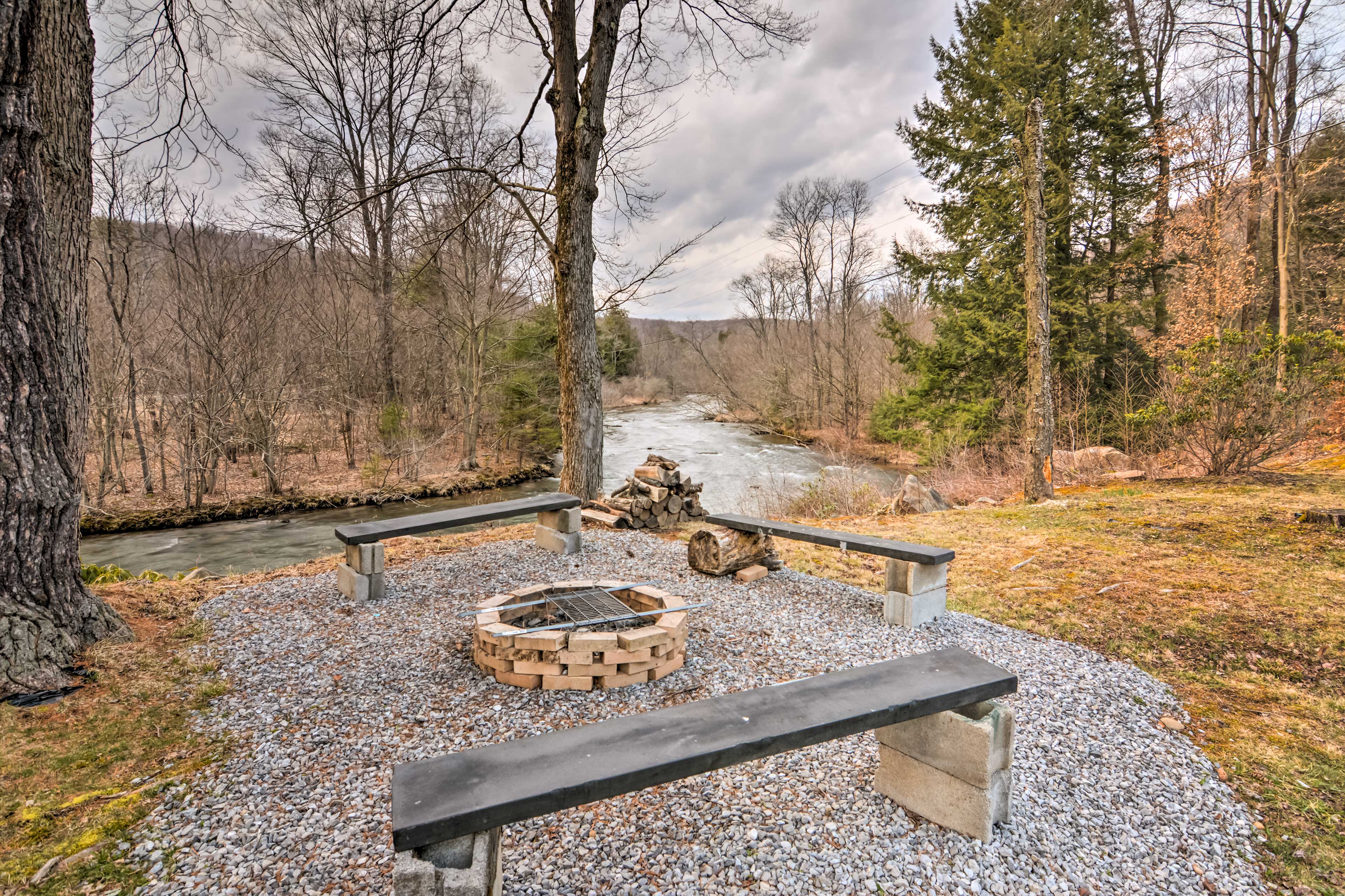 Exterior | Riverfront Property | Fire Pit