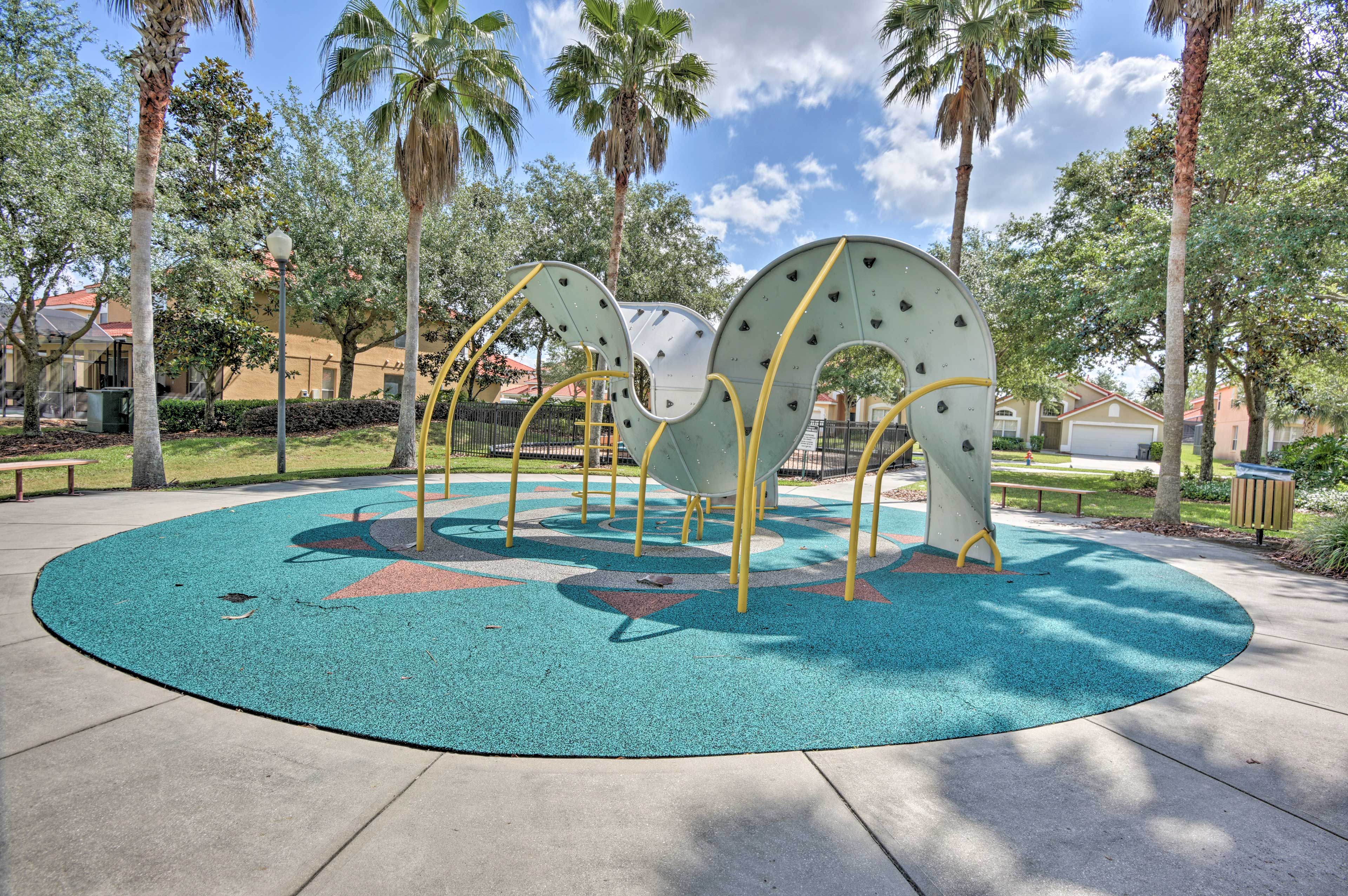 Let the kids burn off some energy on the playgrounds.