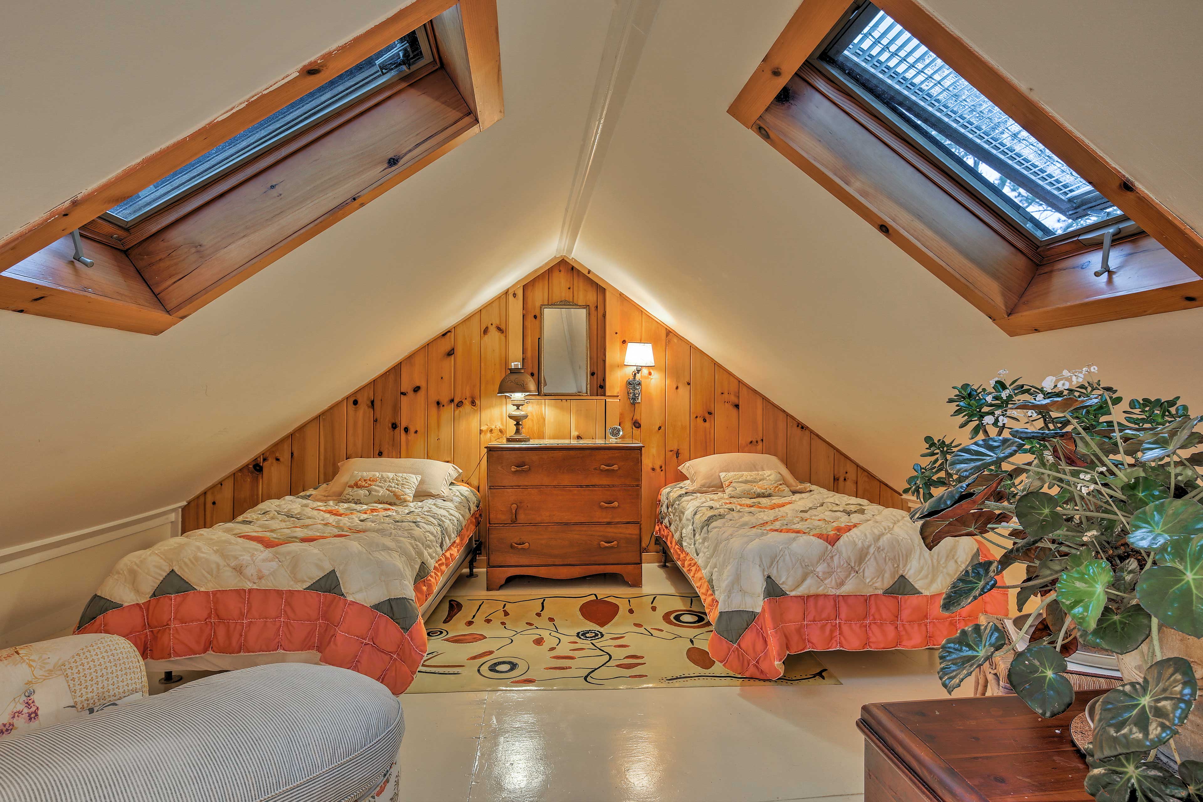 With 2 twin beds, the loft is great for siblings.