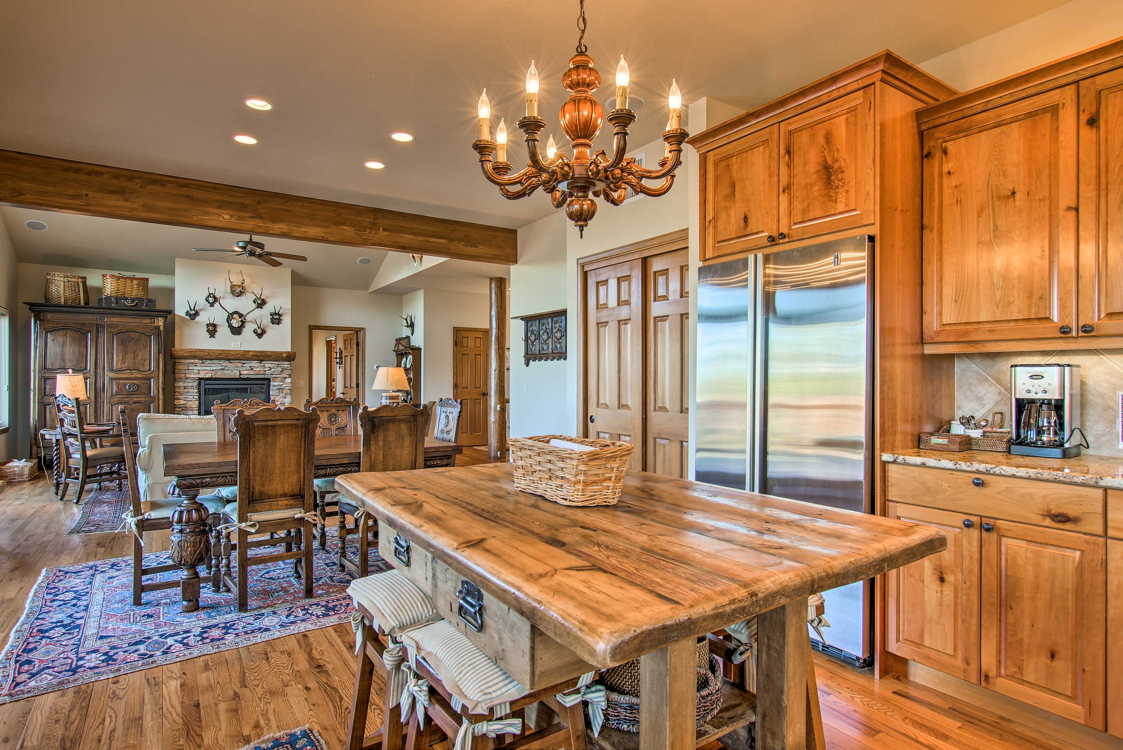 Serve a breakfast spread at this chic kitchen counter.