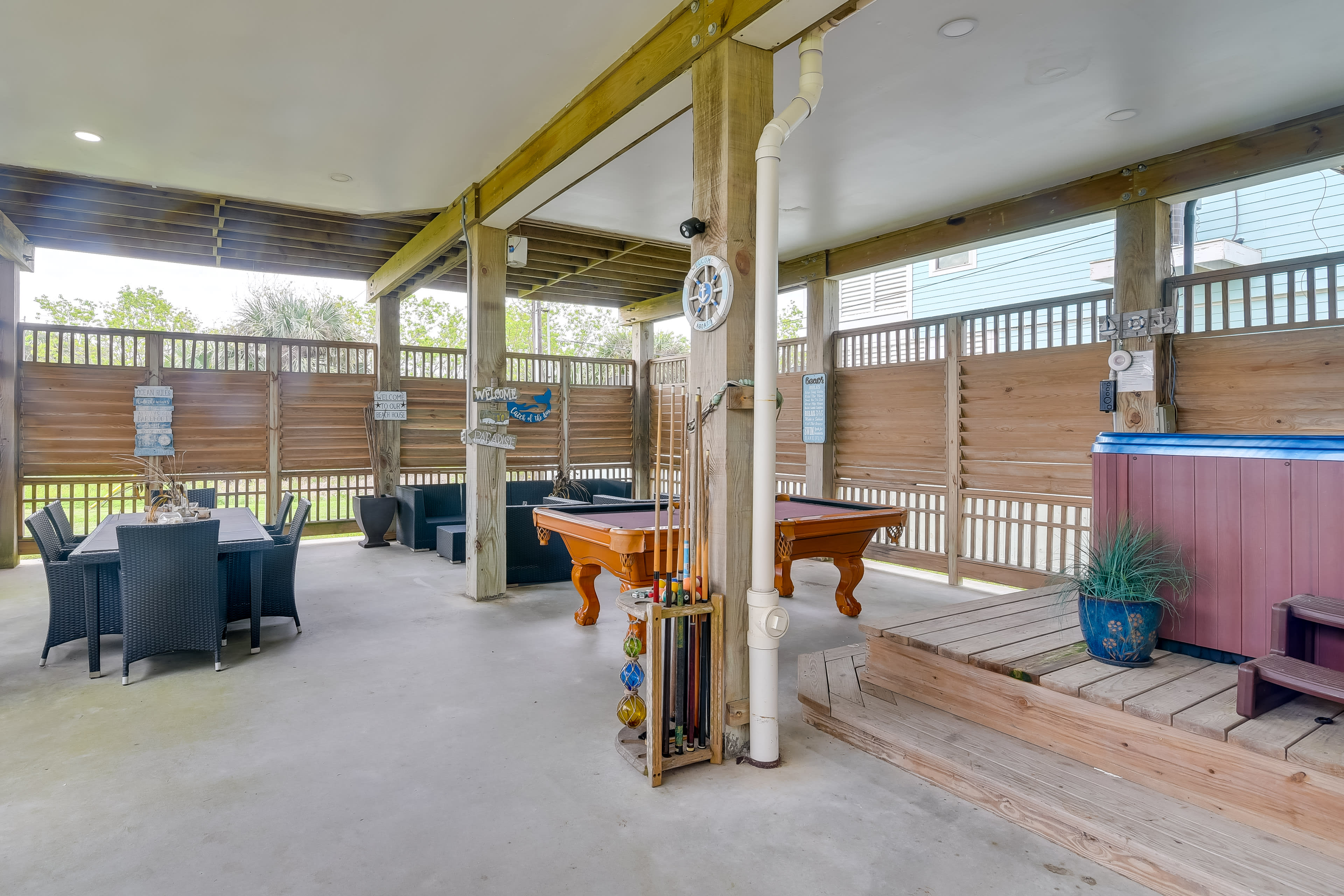 Lower-Level Entertainment Patio | Hot Tub Not Available