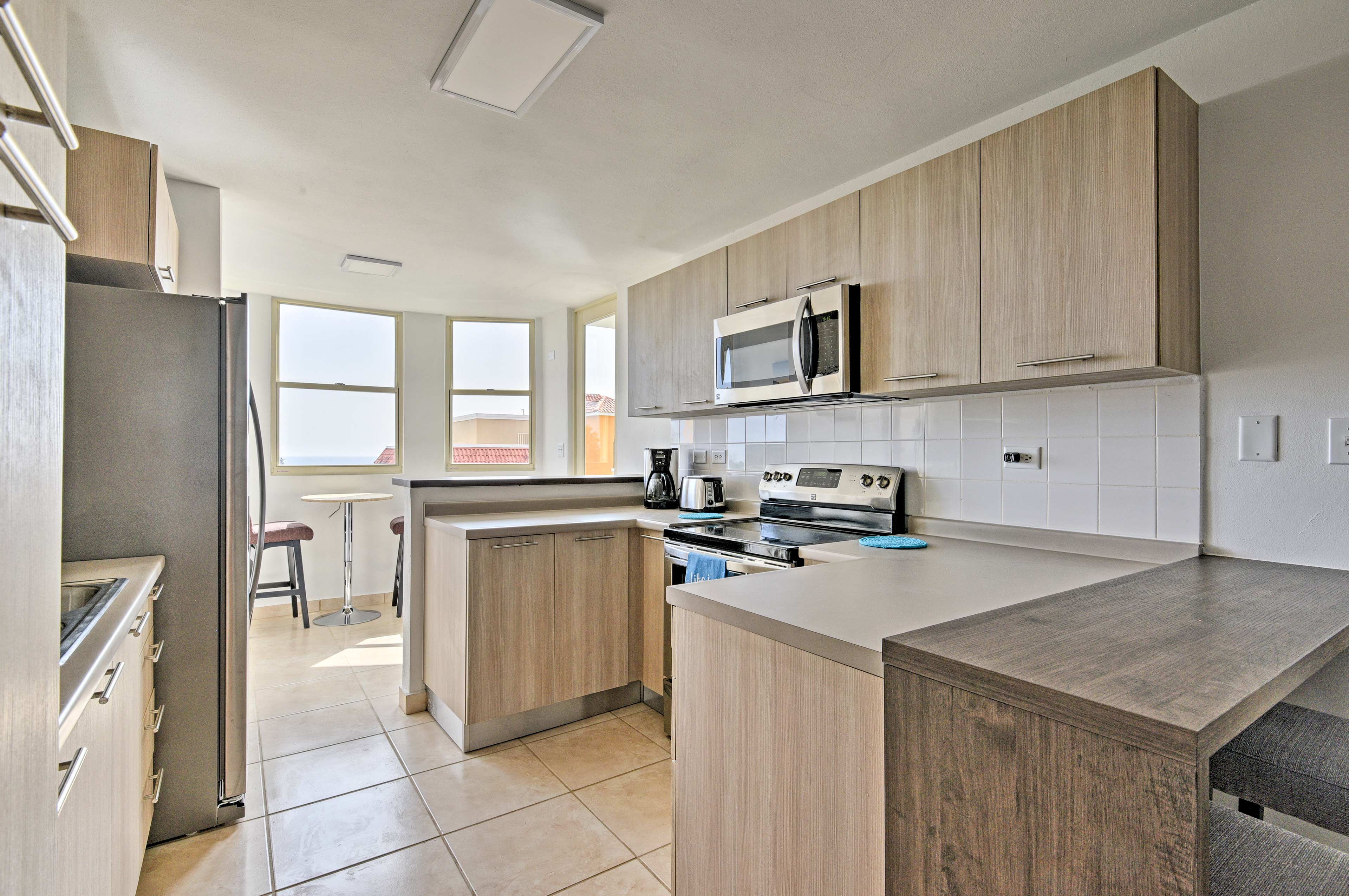 The expansive countertops make cooking a breeze.