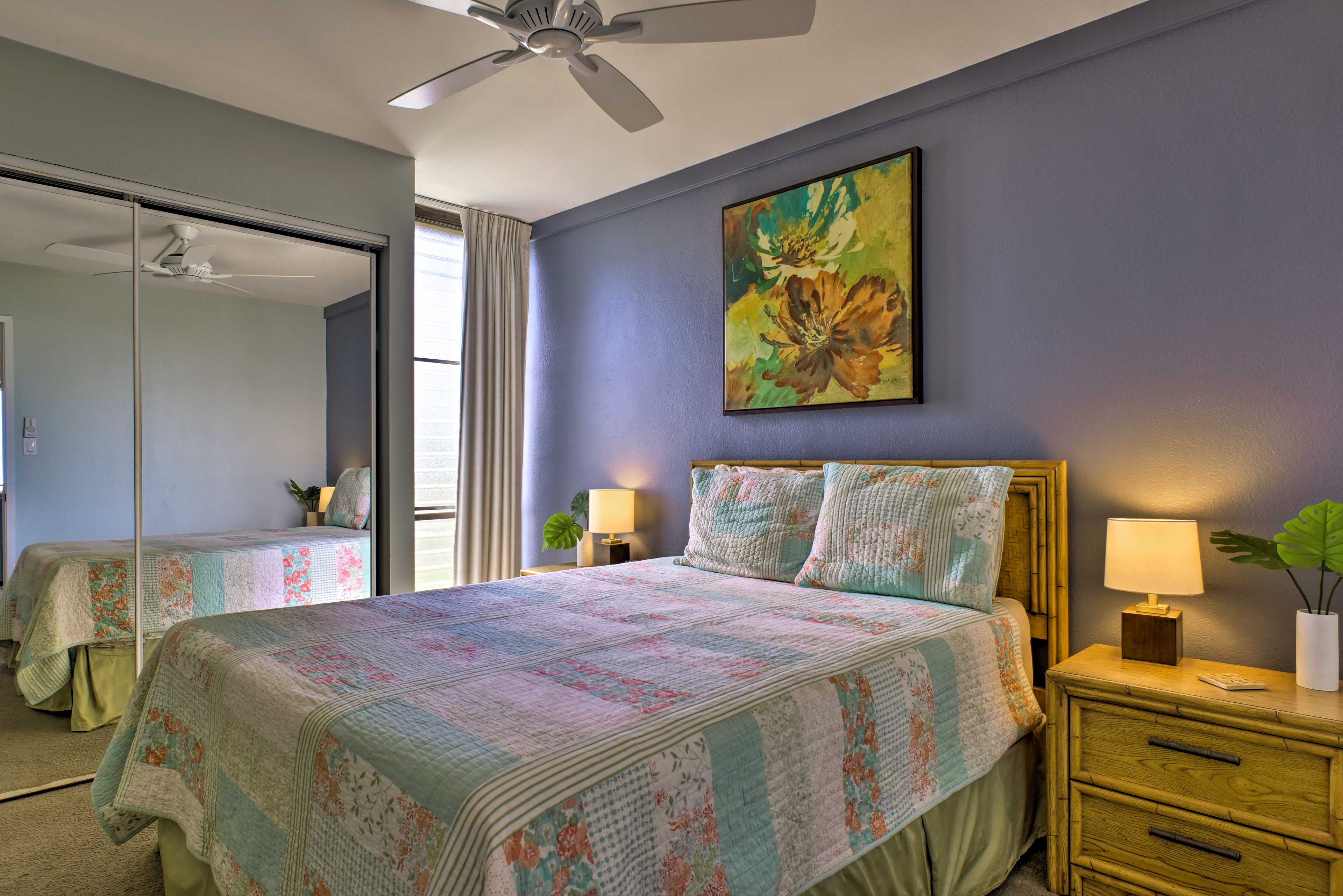 Take solace in the master bedroom for a good night's sleep.