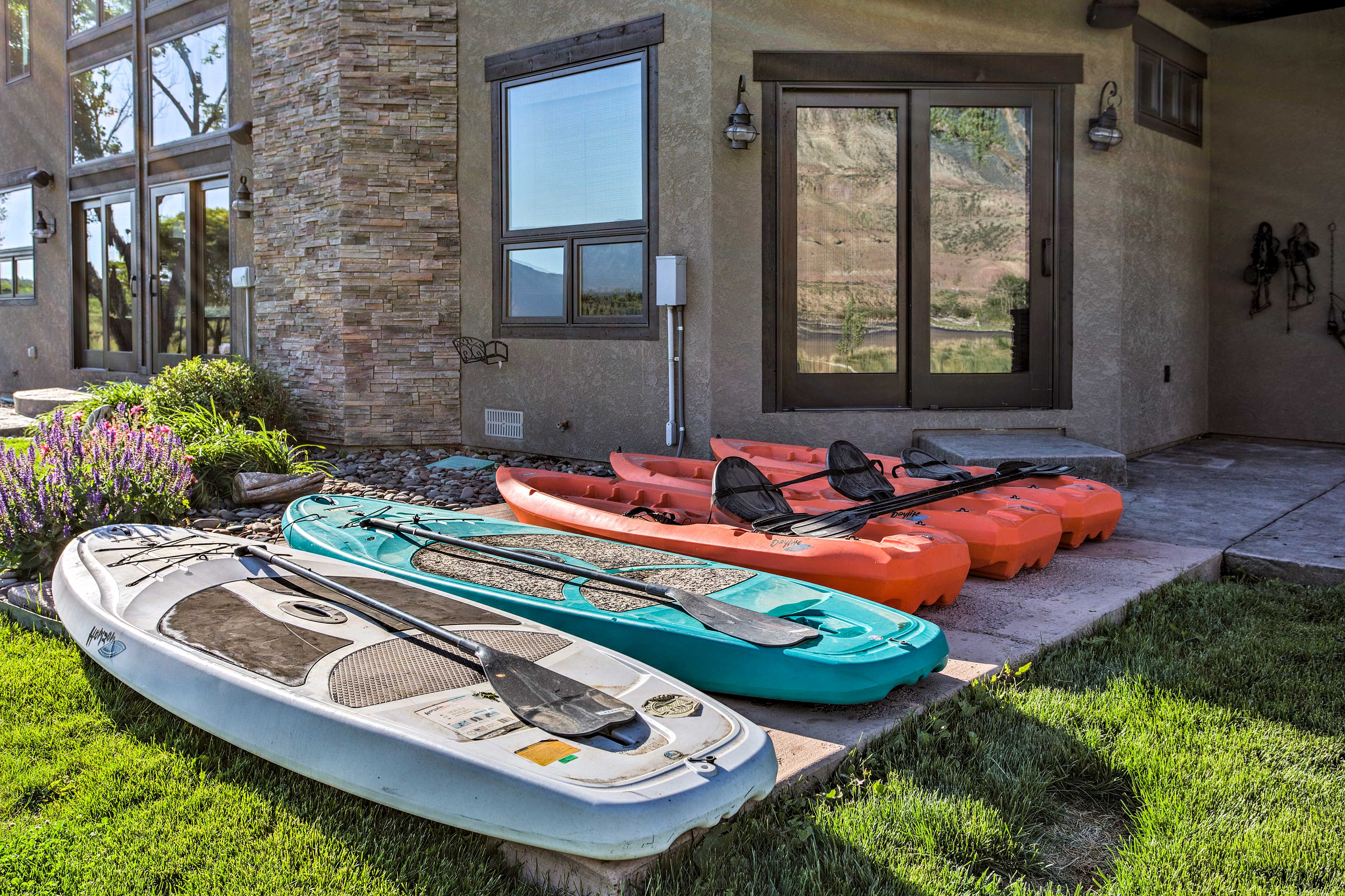 Kayaks and paddle boards make it easy to explore the lake.