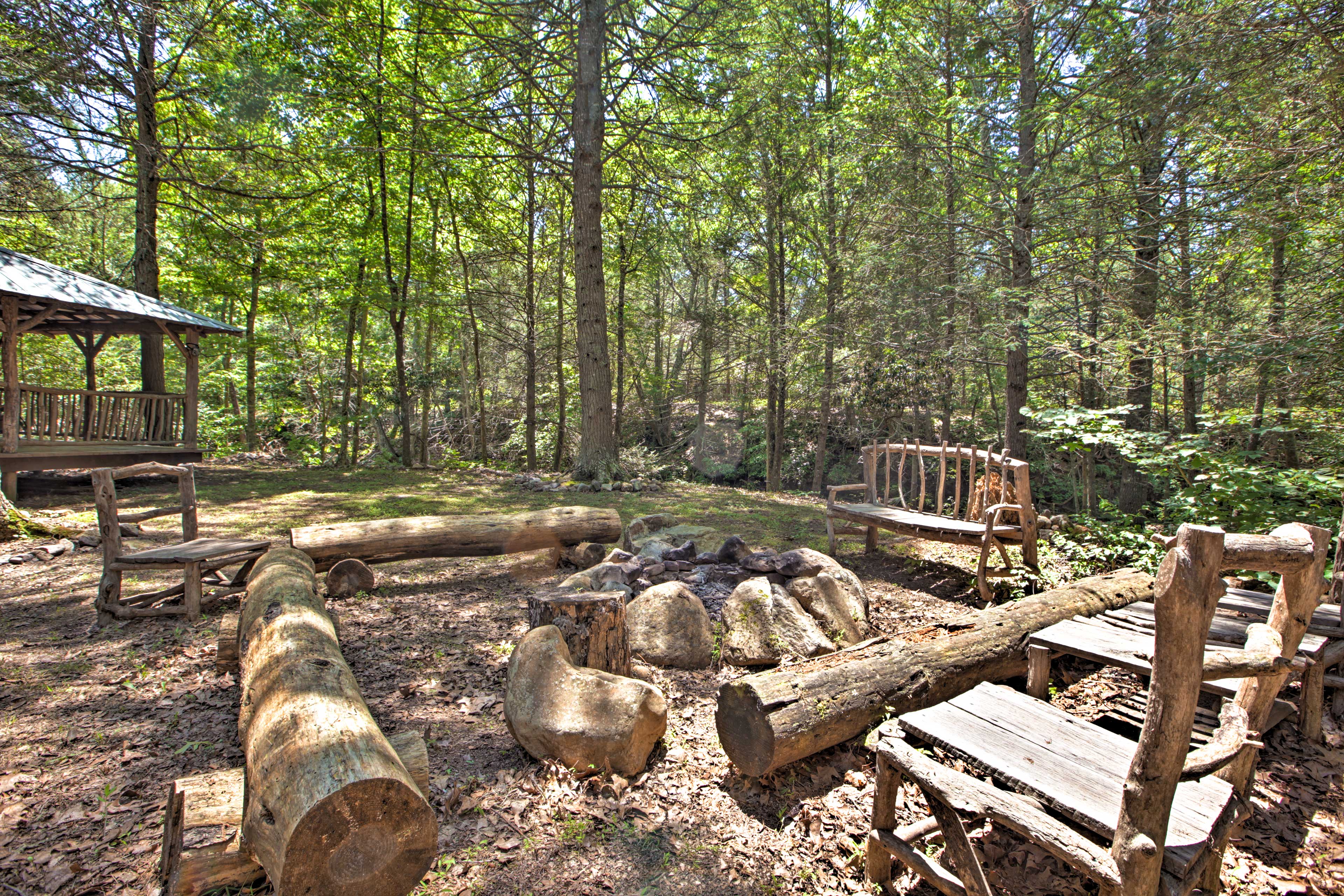 Yard | Wood-Burning Fire Pit w/ Seating | Hammock