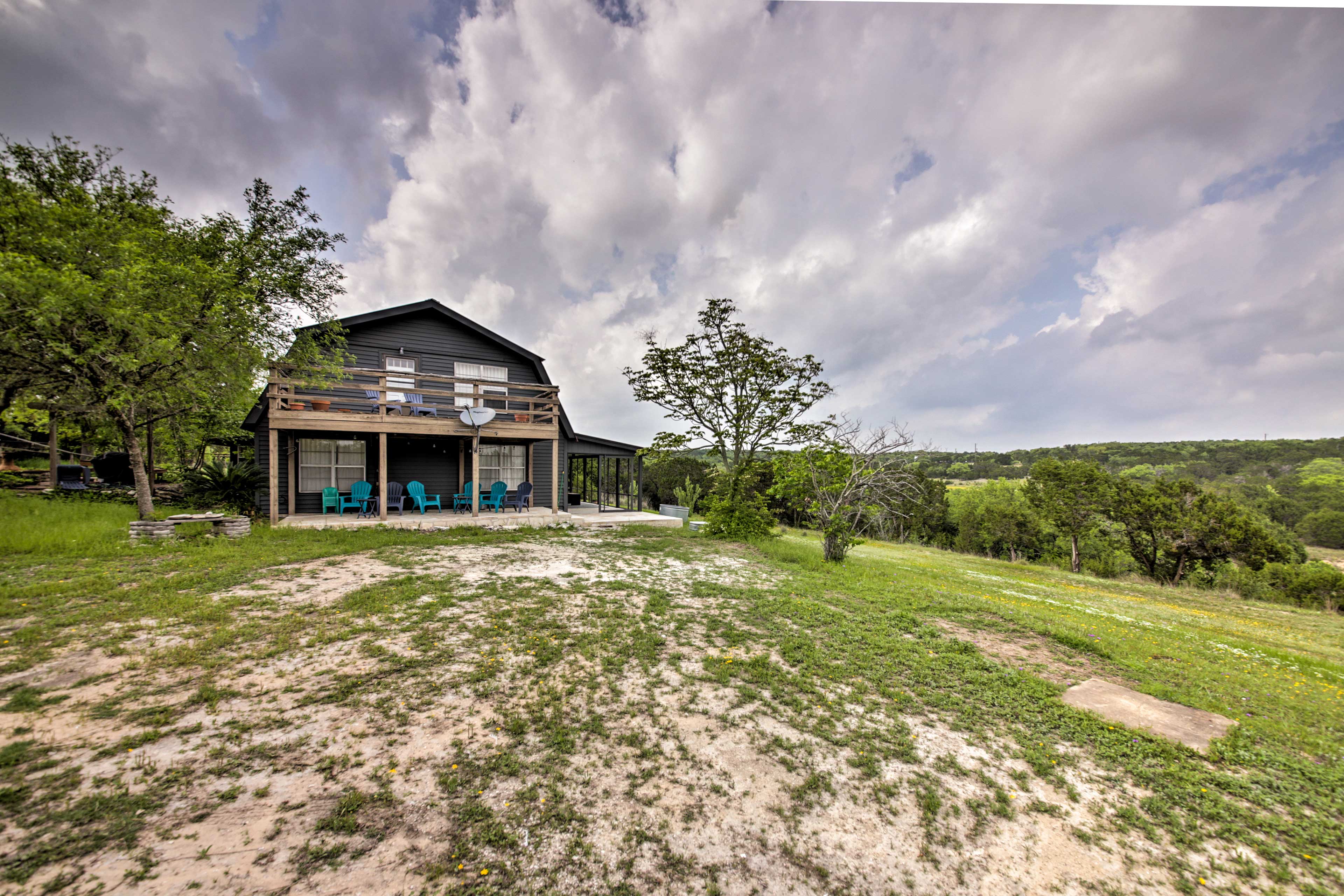 The covered porch is another great spot to spend time together outdoors.